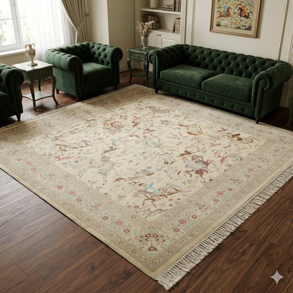 Carpet Avenue Teppich Ghom Seide 299x287, Quadrat, Höhe: 5 mm