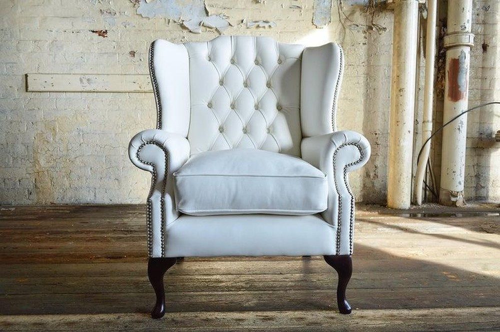 Ohrensessel Chesterfield Sessel Einplatz Sofa Textil Couchstoff