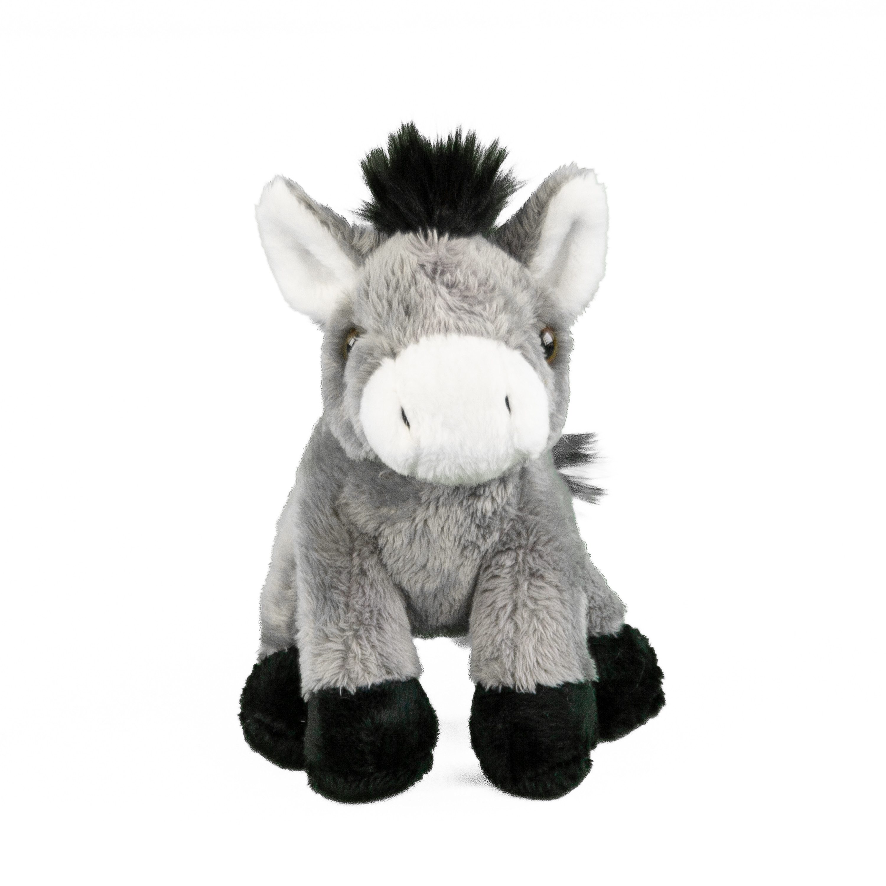 Uni-Toys Kuscheltier Esel sitzend klein 15 cm grau Plüschesel Uni-Toys