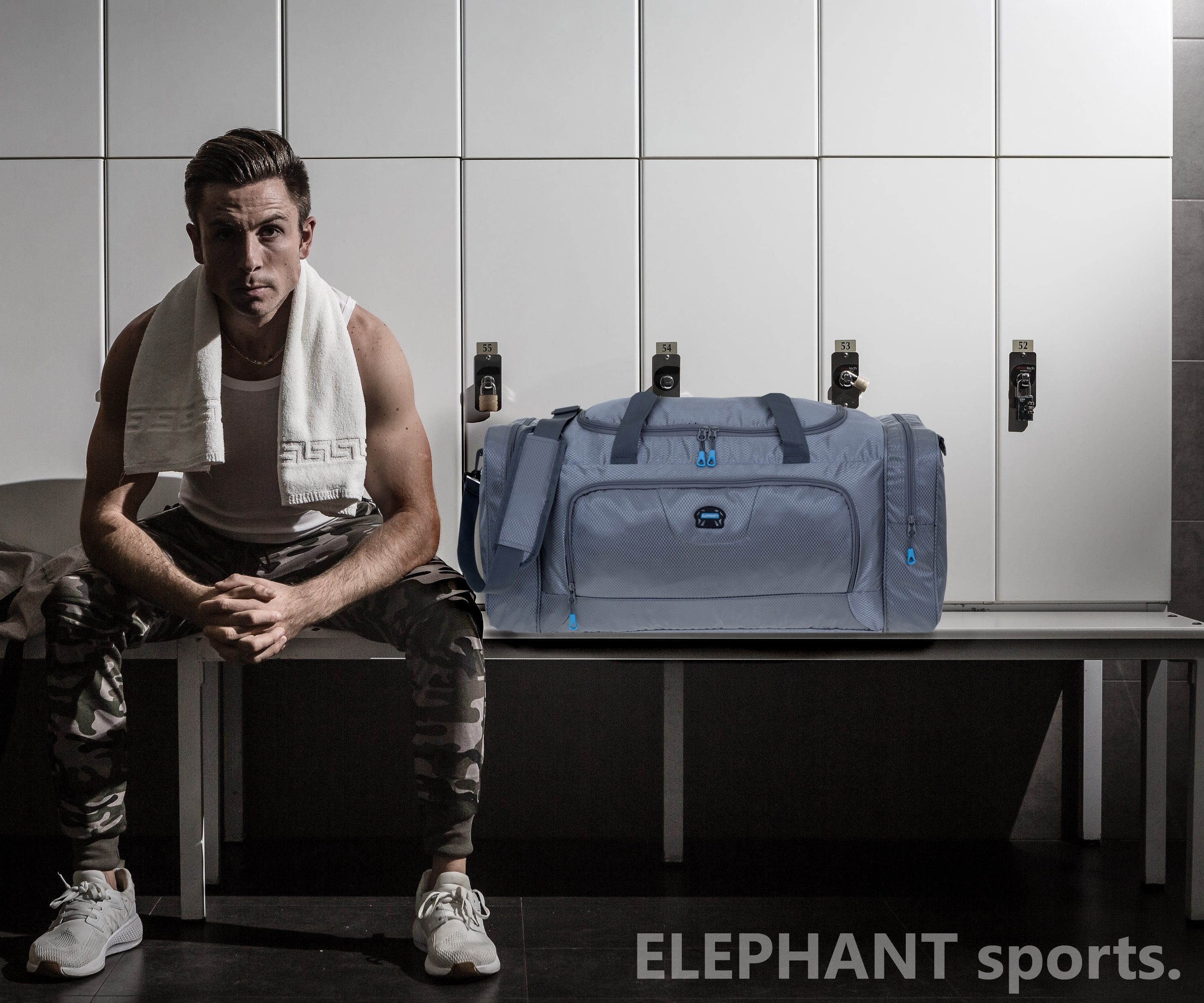 ELEPHANT Sporttasche groß Saunatasche Reisetasche Trainer XL 69 cm, 55 Liter Gym Tasche Fußballtasche XXL + Trinkflasche