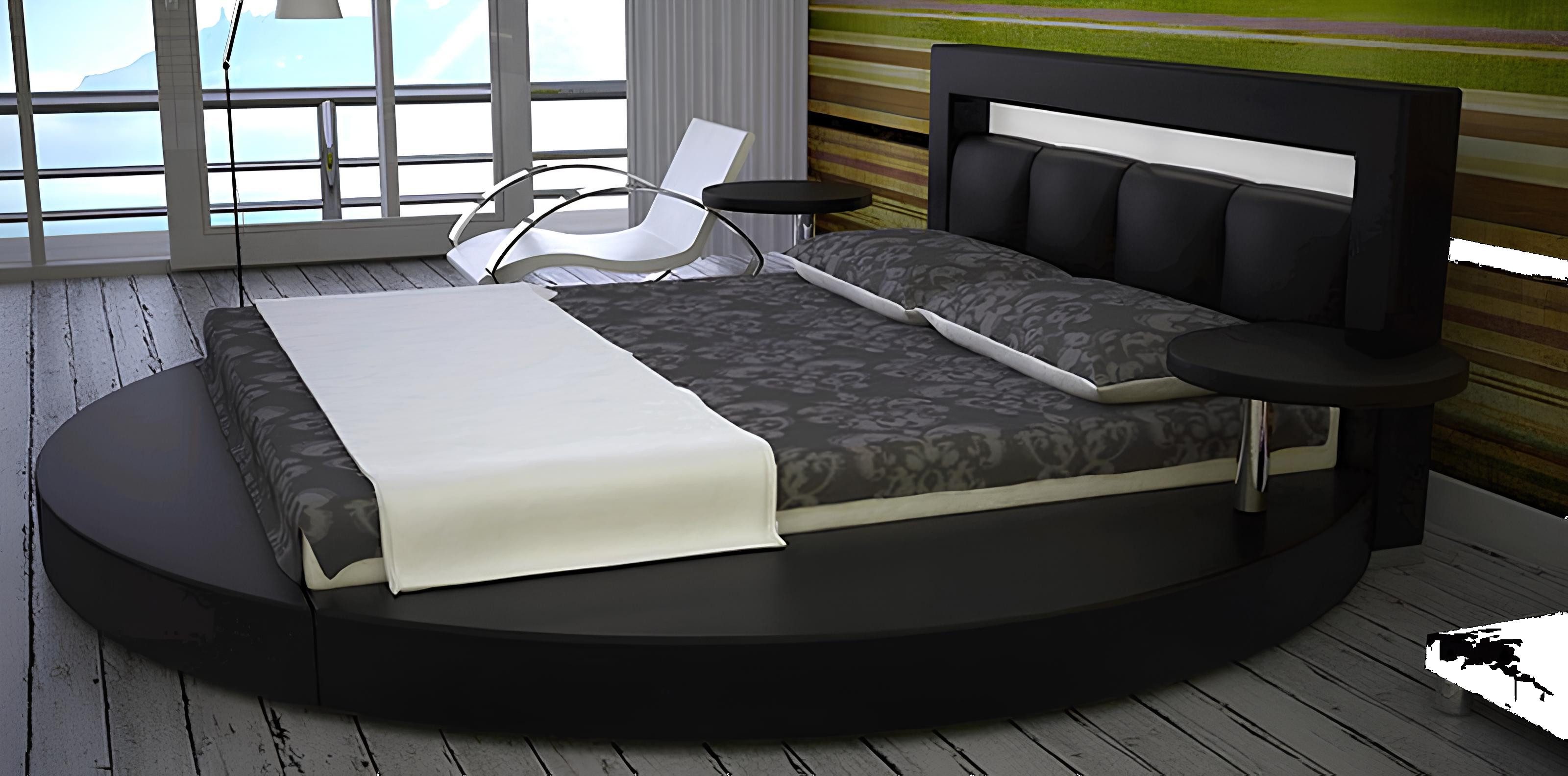 Xlmoebel Rundbett Rundes Bett aus Leder mit elegantem Design für stilvolle Schlafzimmer (Rund Bett), Hergestellt in Europa