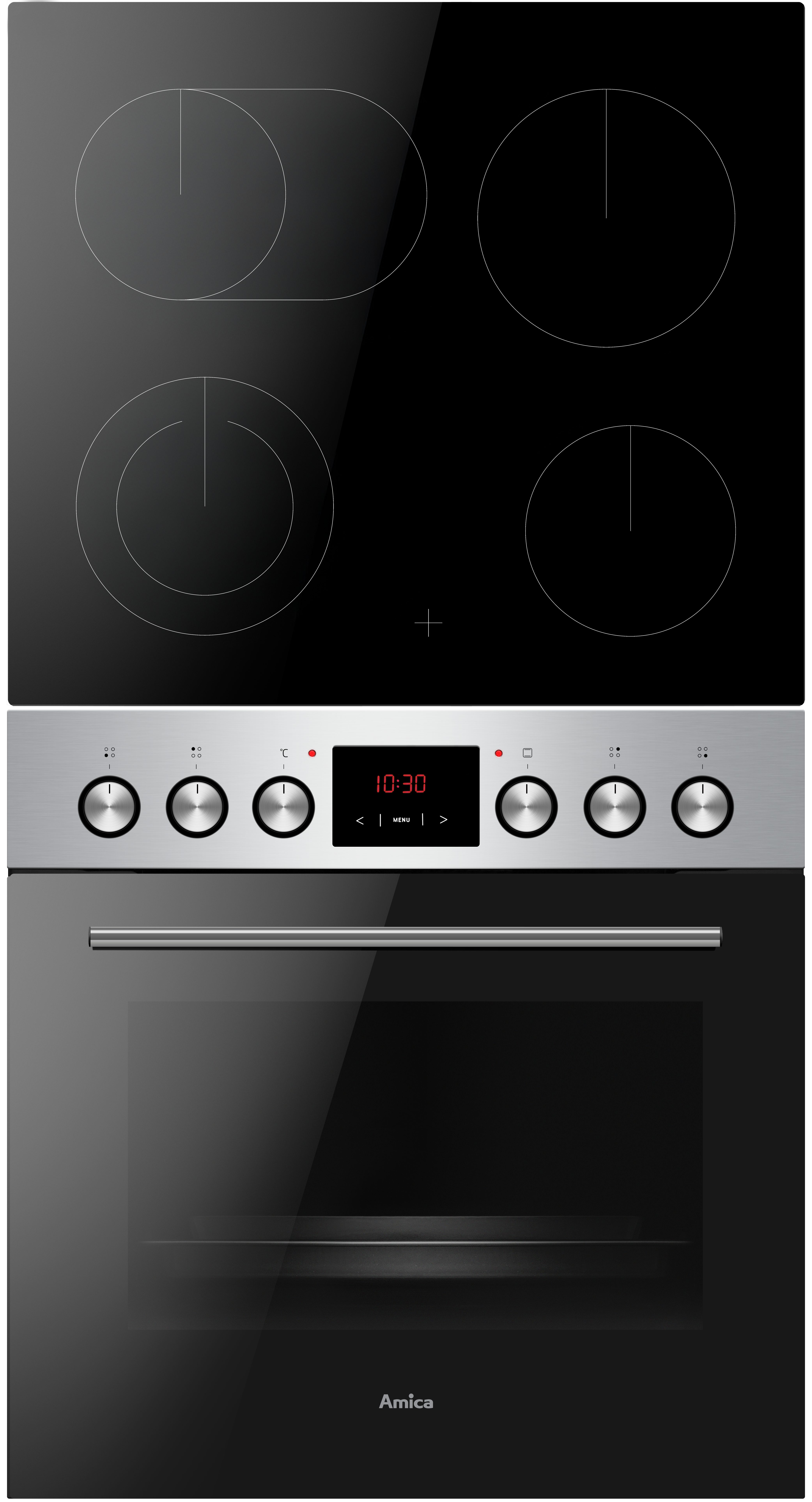 Amica Elektro-Herd-Set EHC 933 333 E, Steam Clean, Zuverlässiger Kochkomfort für den täglichen Küchenalltag