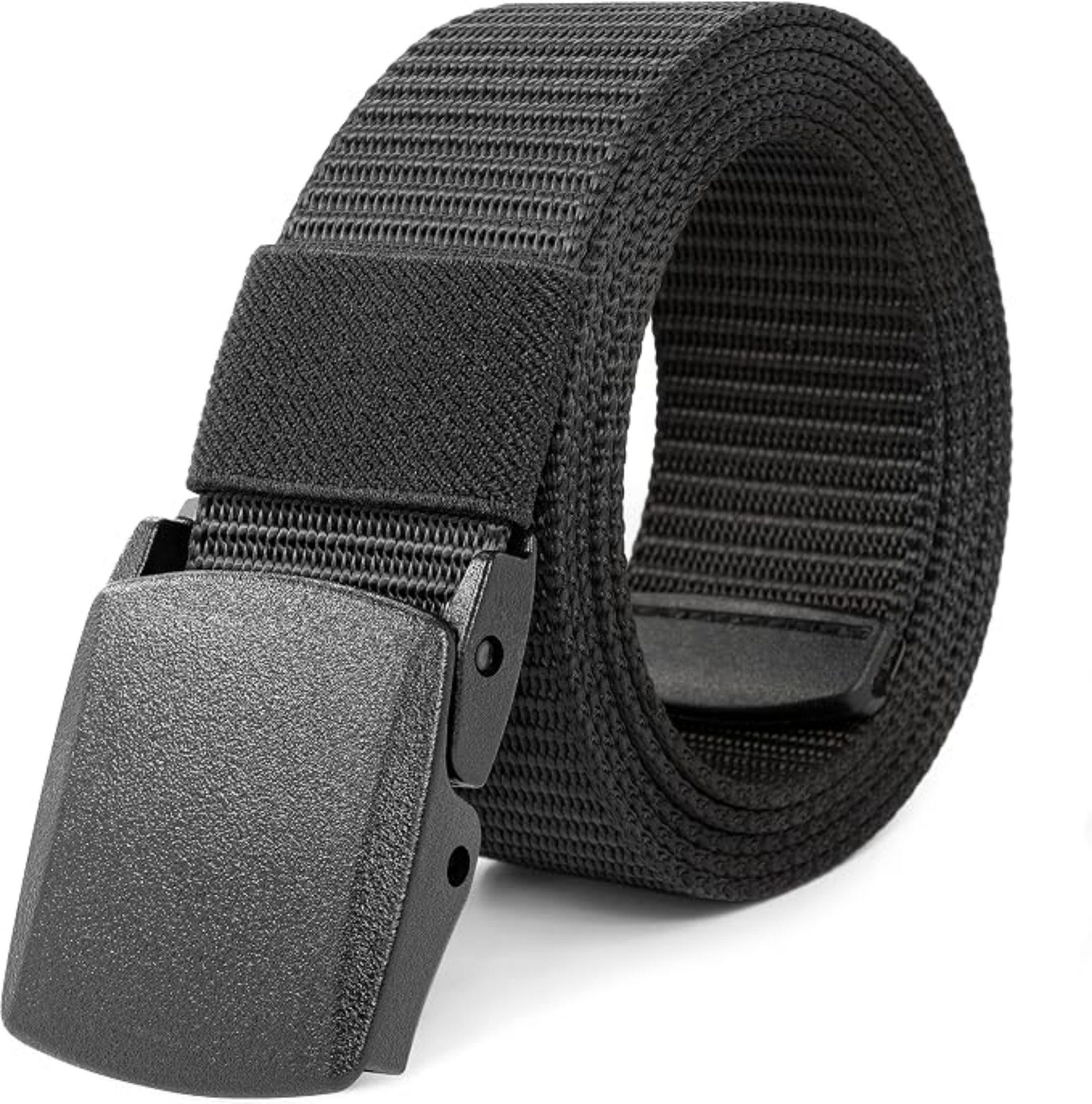 ibettertec Hüftgürtel Gürtel Herren, Arbeitsgürtel Herren, (verstellbarer Nylon-Stoffgürtel für Outdoor, metallfreie Schnalle, schnelle Flughafenkontrolle) für Arbeit und Reisen