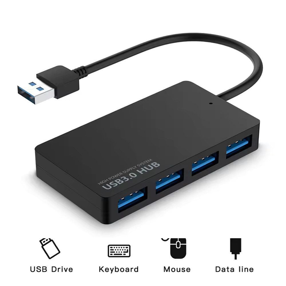 TradeNation Laptop-Dockingstation USB Hub 3.0 Verteiler 4 Port Splitter Datenhub für Laptop PC 4-IN-1, (USB Dock, 1 St., Dockingstation), 5 Gbps