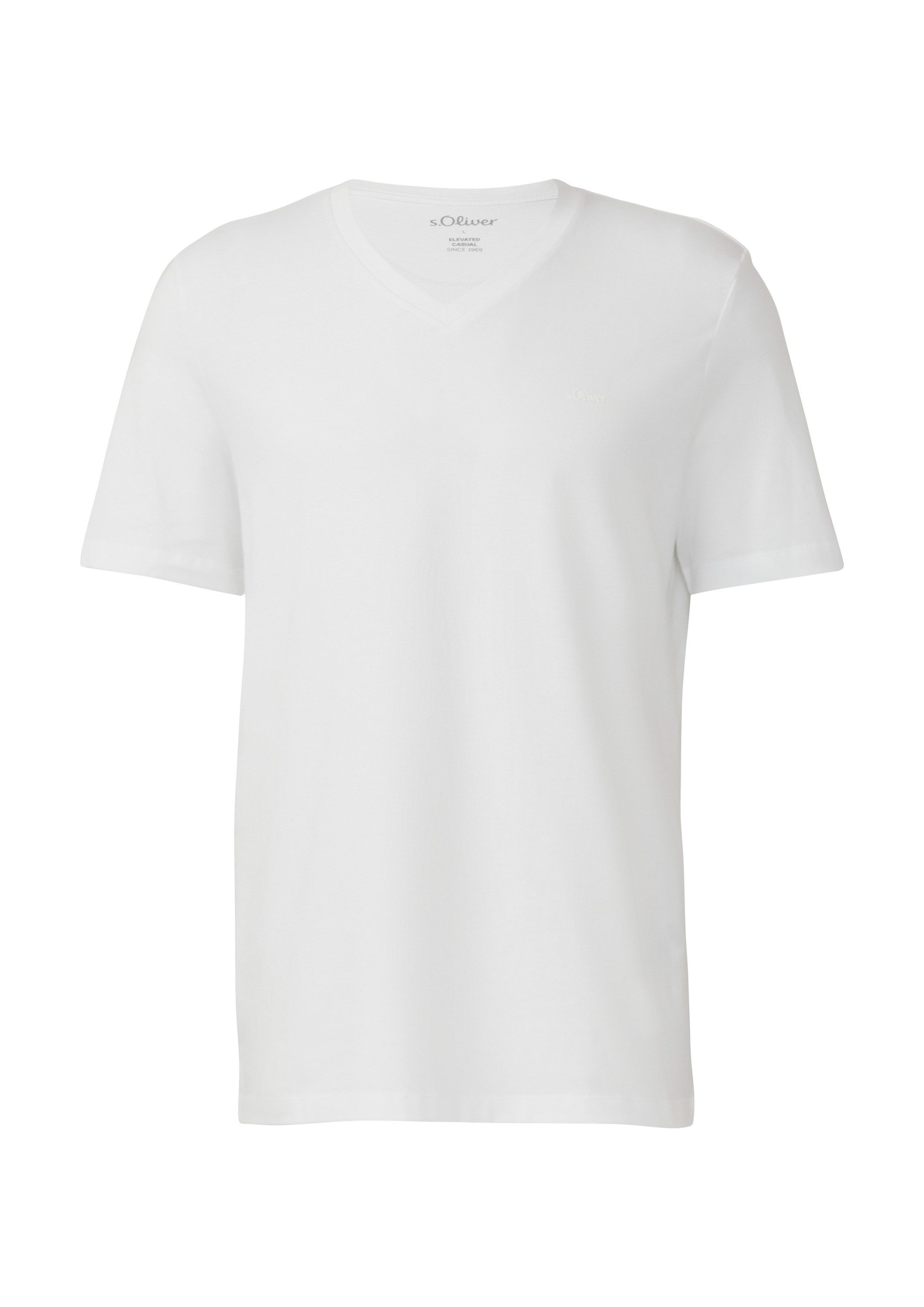 s.Oliver Kurzarmshirt T-Shirt Jersey-T-Shirt mit V-Ausschnitt günstig online kaufen