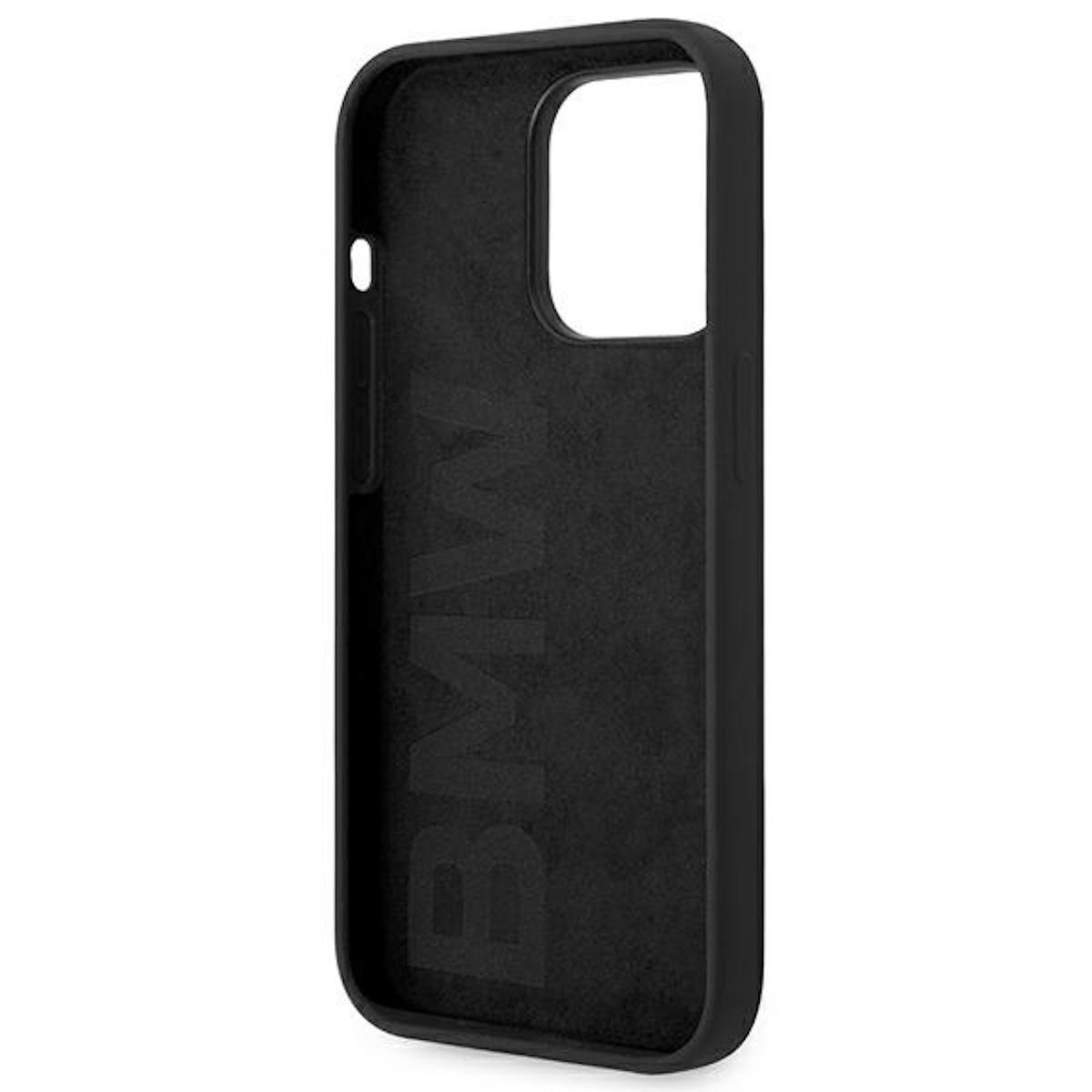 BMW Smartphone-Hülle BMW Signatur Collection Metal Logo Silikon Case iPhone 14 Pro Max