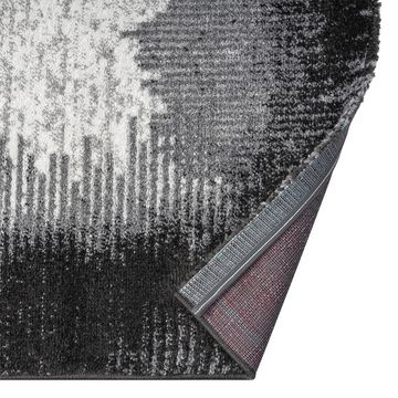 Designteppich Teppichwohnzimmer Rahmen muster, Vimoda, Rechteckig, Höhe: 12 mm, Muster Kanten, Soft, weich, in Grau, Beige