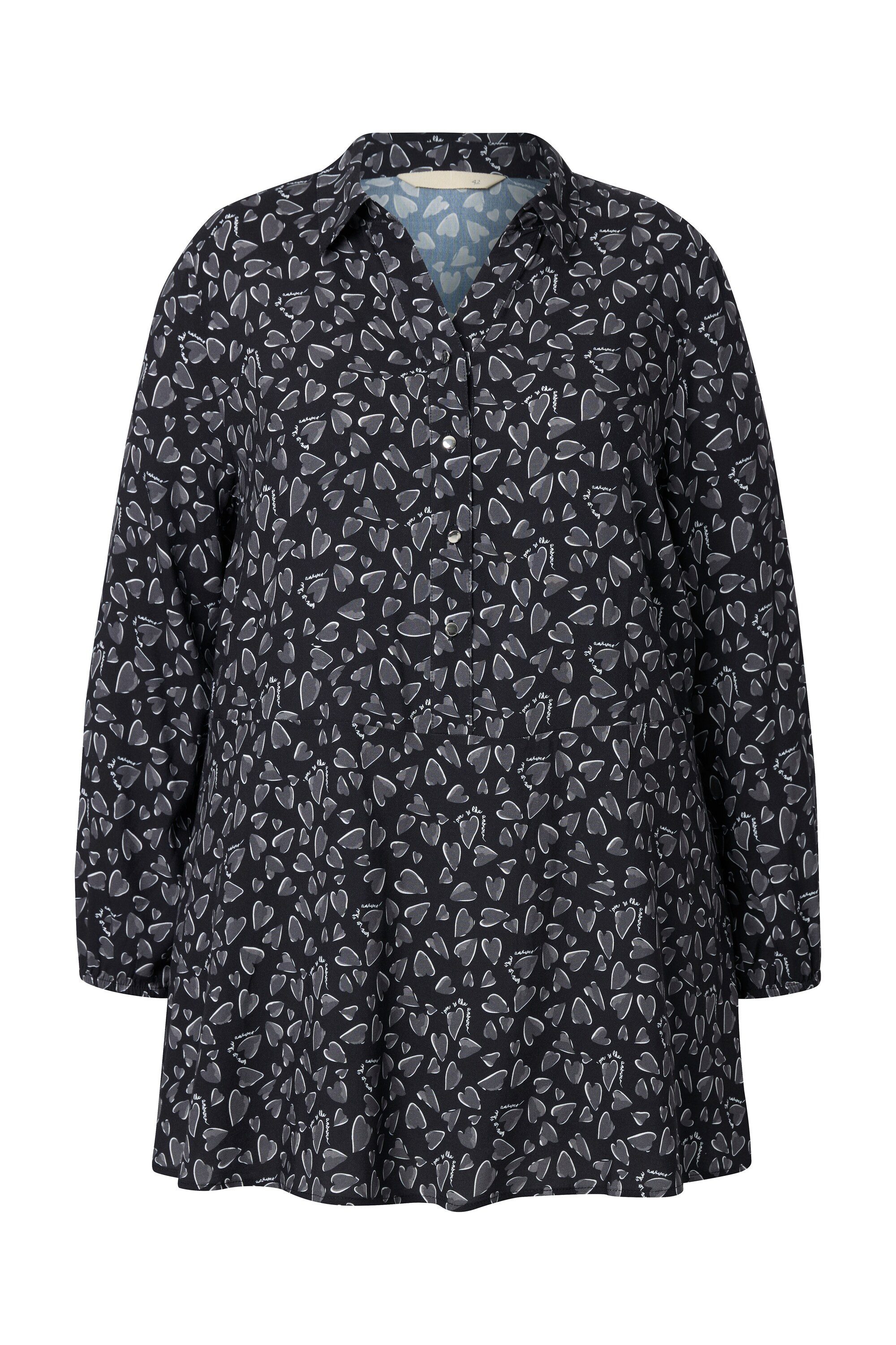 MIAMODA Hemdbluse Bluse A-Linie Herz-Muster günstig online kaufen