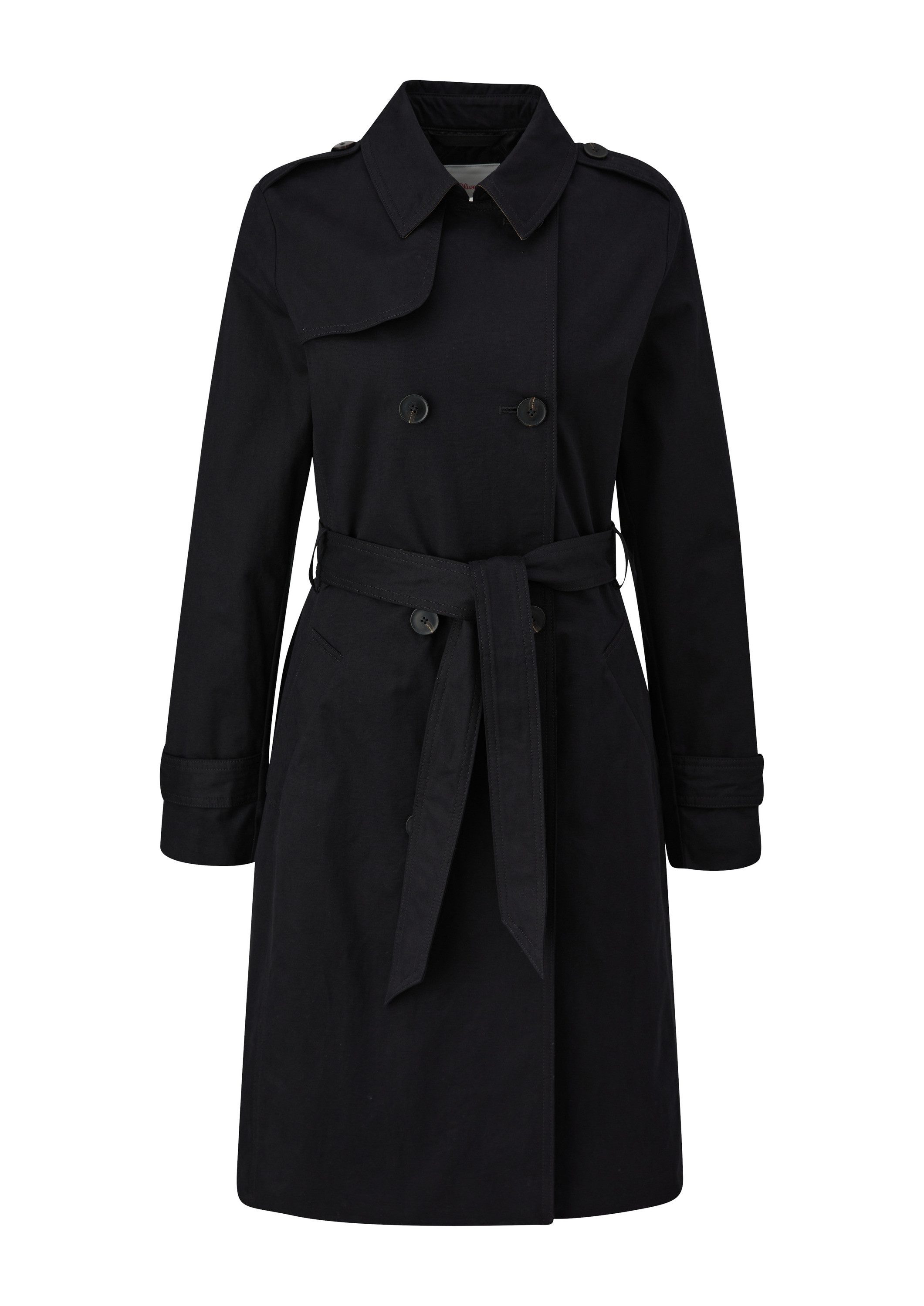 s.Oliver Trenchcoat Outdoor-Mantel Langer Trench-Coat