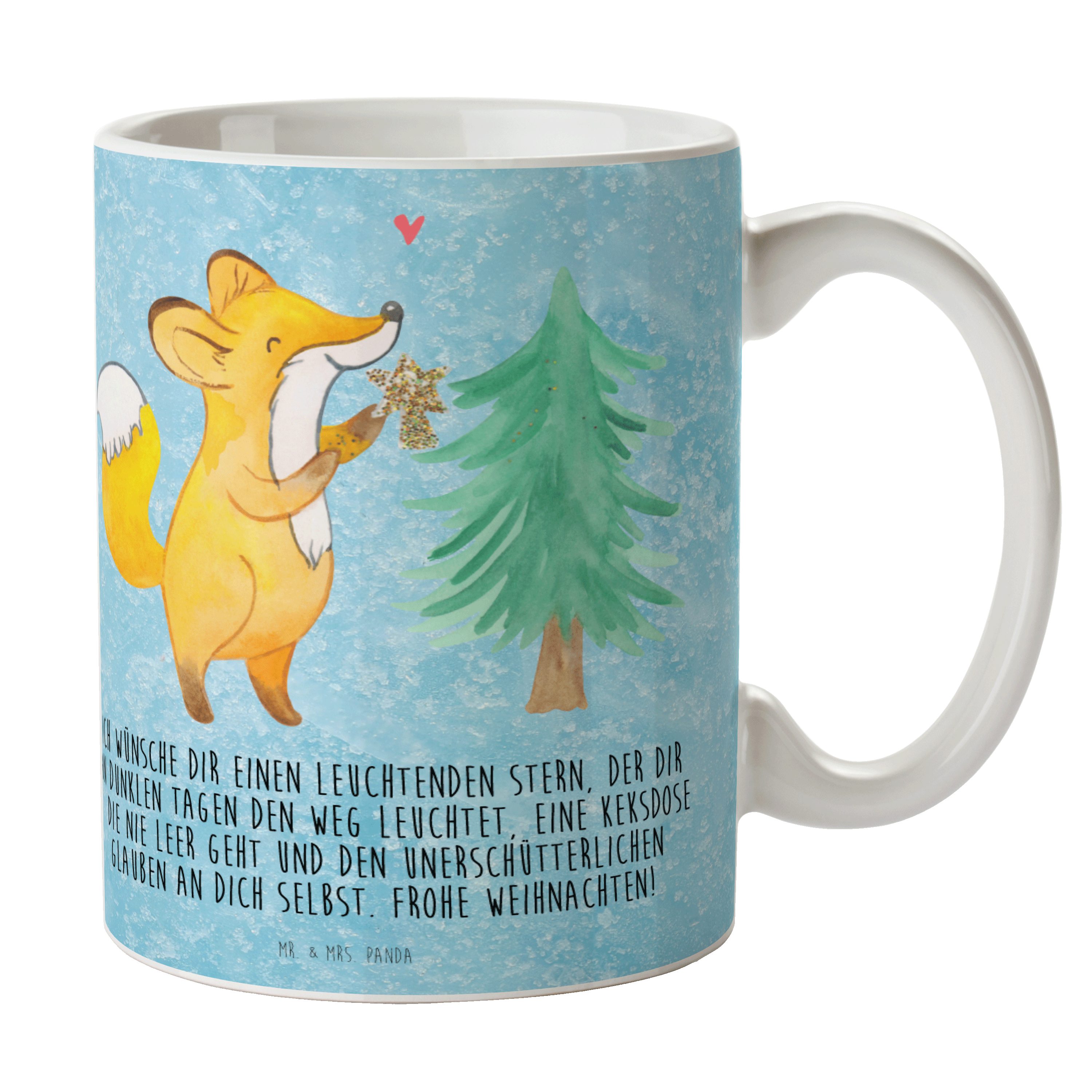 Panda Weihnachtsbaum & Winter, Fuchs Mr. - Keramik - Niko, Tasse Geschenk, Mrs. Eisblau Weihnachten,