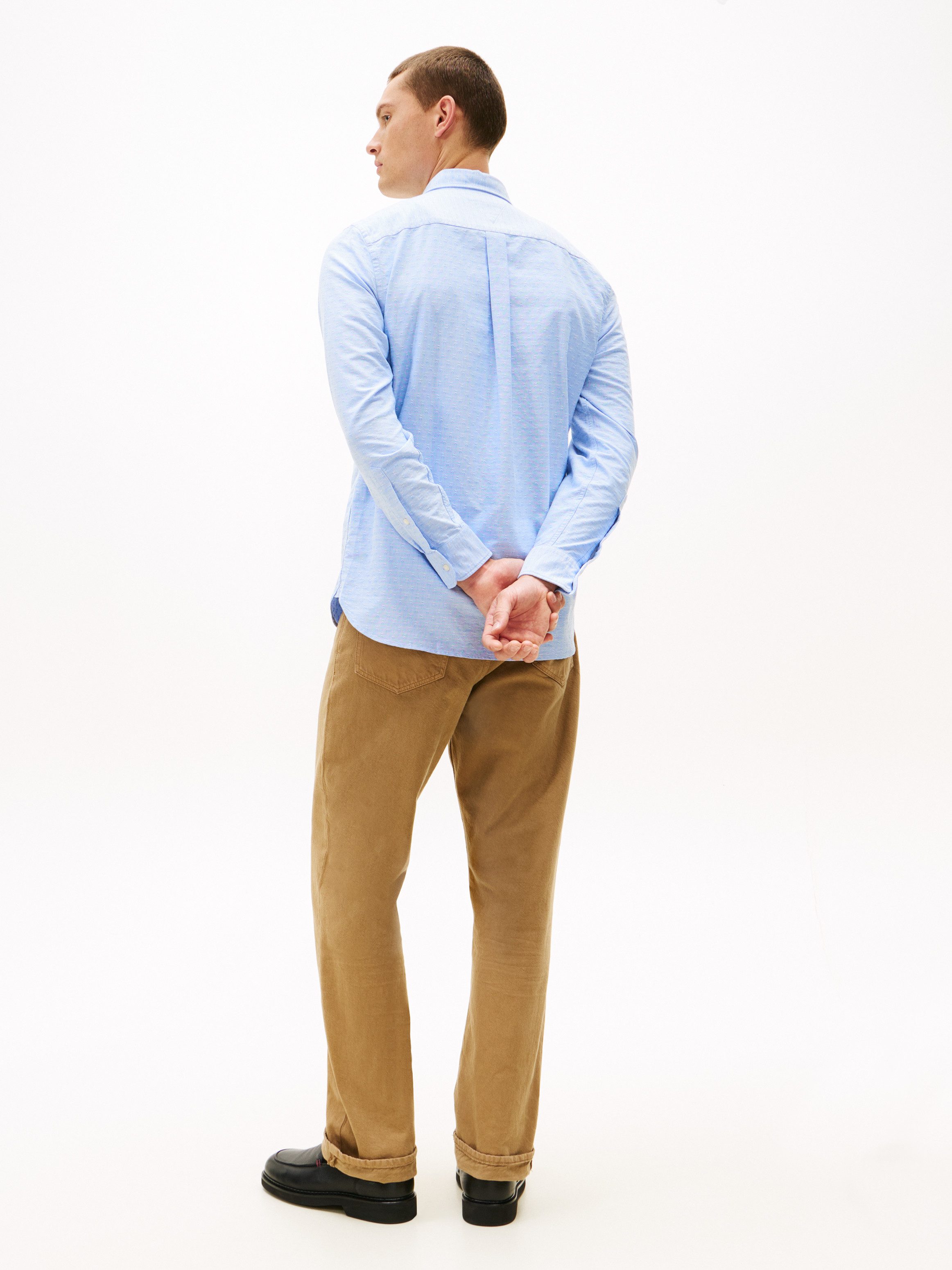 Tommy Hilfiger Langarmhemd OXFORD DOBBY Button-down-Kragen, regular fit, Businesshemd – Bild 5 von 5