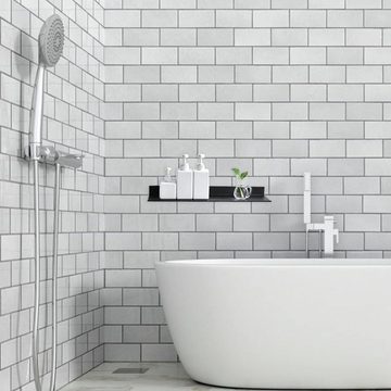Lubgitsr Duschkorb Duschregal Duschablage Ohne Bohren Duschkörbe mit Miniaturkante (1 St)