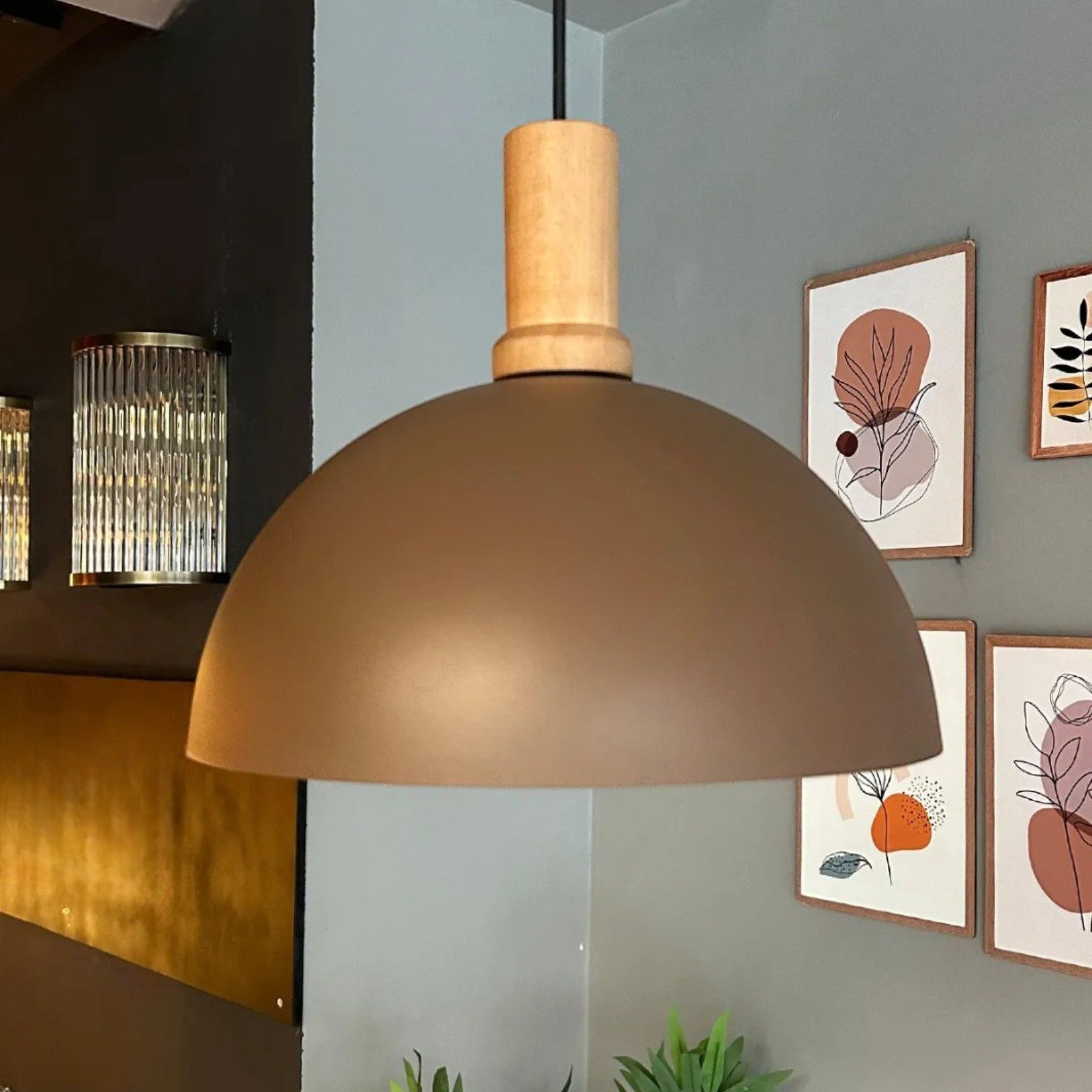 Bamyum Pendelleuchte Pendelleuchte Yimpi Metall Ø30cm, Modern Hängelampe, ohne Leuchtmittel