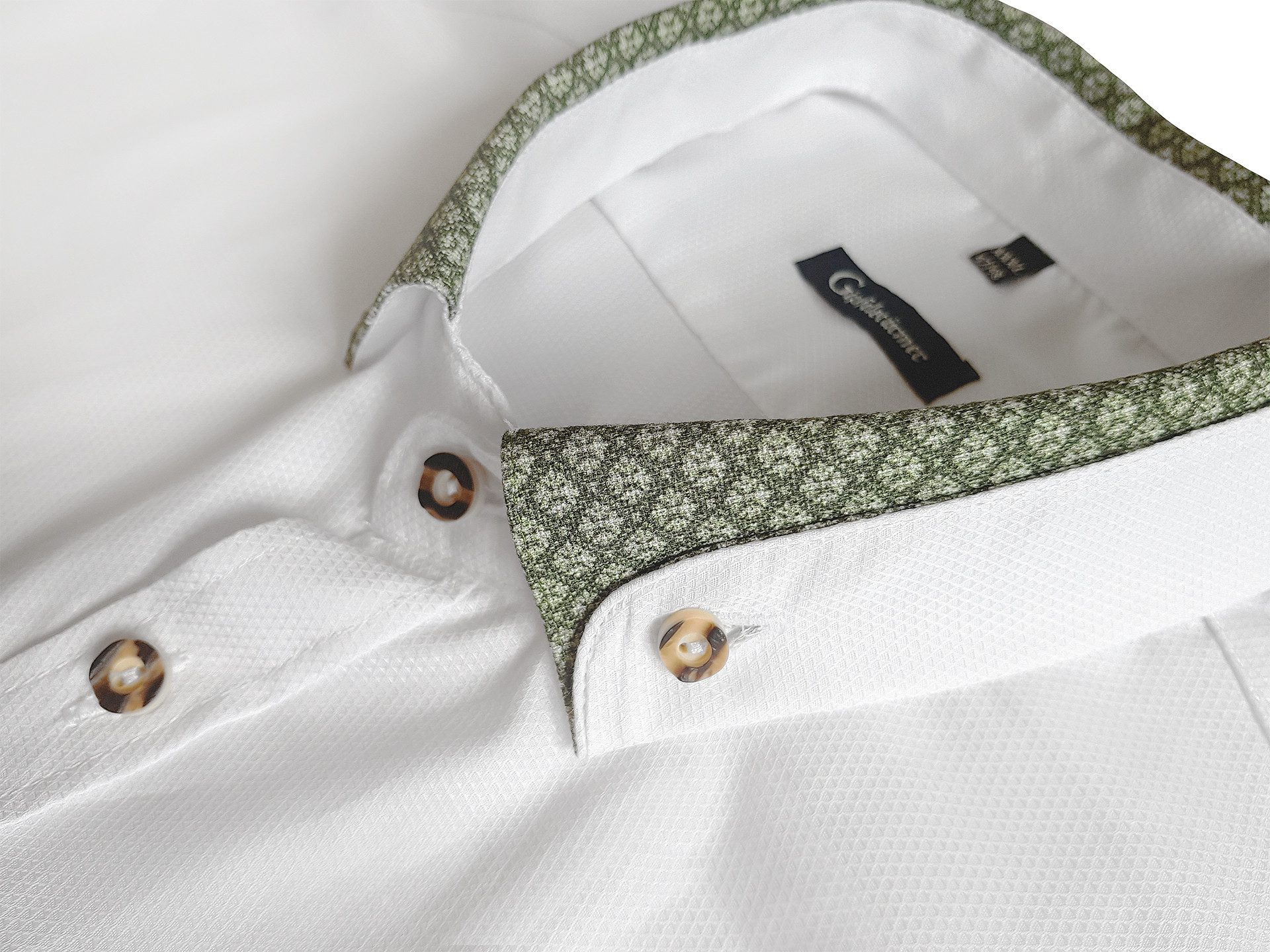 Moschen-Bayern Trachtenhemd Trachtenhemd SLIM FIT Herren Stehkragen Wiesn-Hemd Herrenhemd Weiß