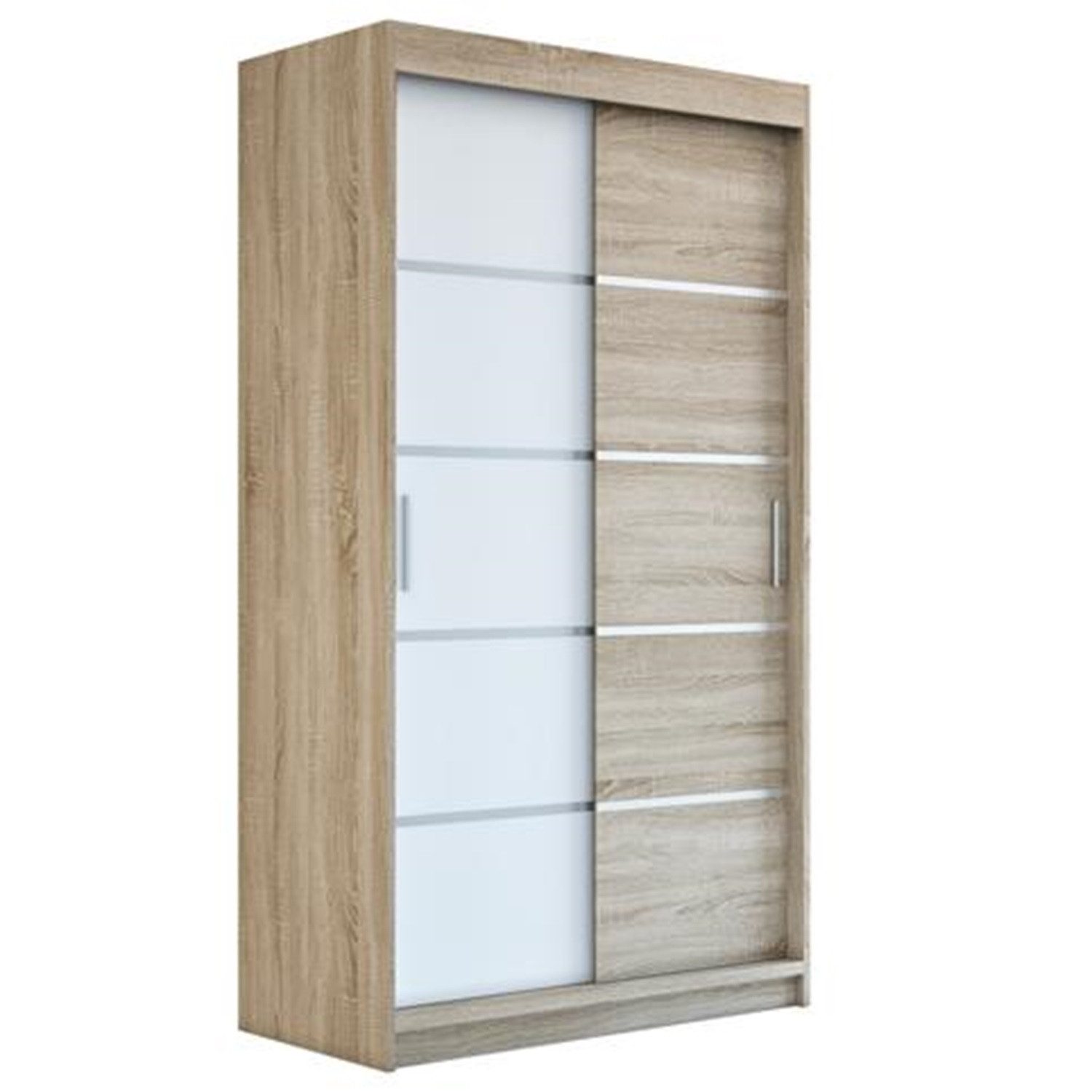 A&J MöbelLand GmbH Schwebetürenschrank PARIS 2-türig Schrank (TOP ANGEBOT! Geräumiger Schrank mit viel Stauraum:6 Regalen und 1 Kleiderstange – -ideal zur Aufbewahrung von Kleidung und Accessoires. TOP PRODUKT! Farbe und Розмір (120 cm, 160 cm, 180 cm) zur Auswahl -wählen Sie das ideale Modell für Ihr Schlafzimmer!, Kleiderschrank mit Regalen) Breite: 120 cm, 140 cm, 160 cm, Höhe: 215 cm, Tiefe: 59,5 cm