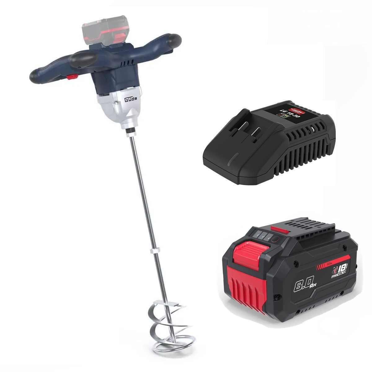 Güde Rührwerk Güde Profi Rührwerk RW 18-801-30 mit Akku 8.0 Ah und Ladegerät 3 A