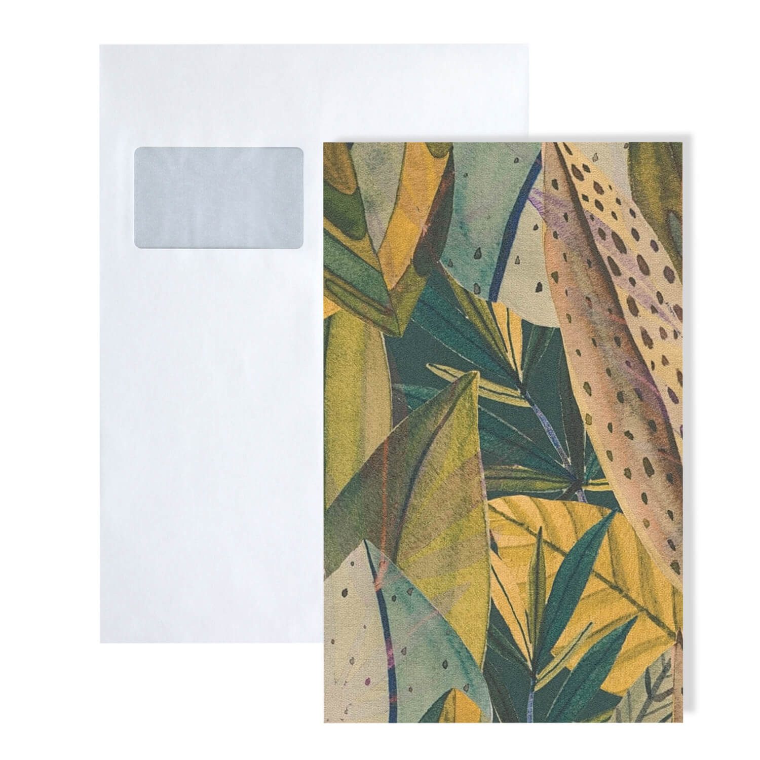 Profhome Vliestapete 1 MUSTERSTÜCK S-782201-GU DIN A4 MUSTER der Natur Tapete, (1 Musterblatt, ca. A5-A4), grüngelb