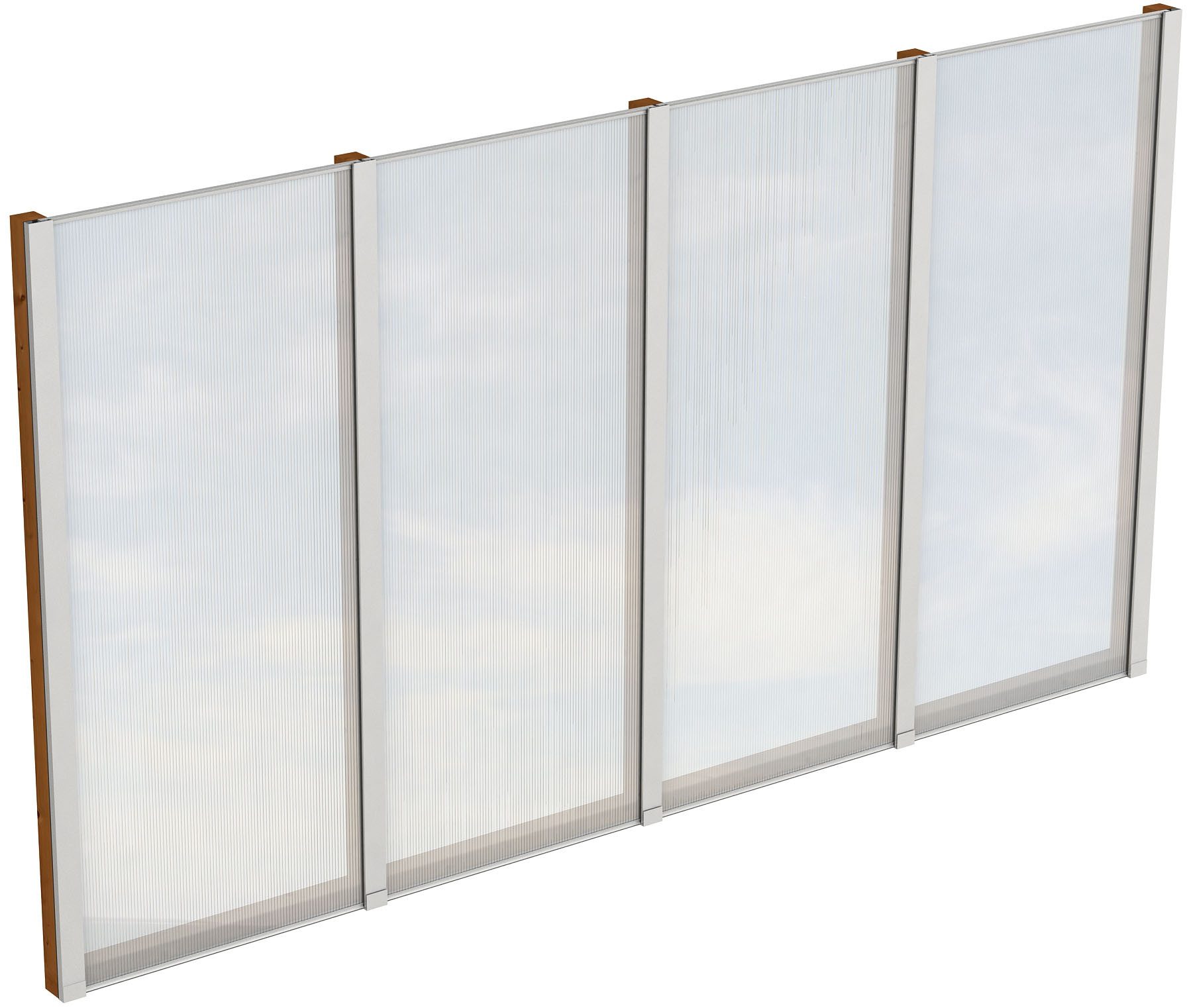 Skanholz Carport-Seitenwand, BxH:343x200 cm, m. Polycarbonat, freistehend