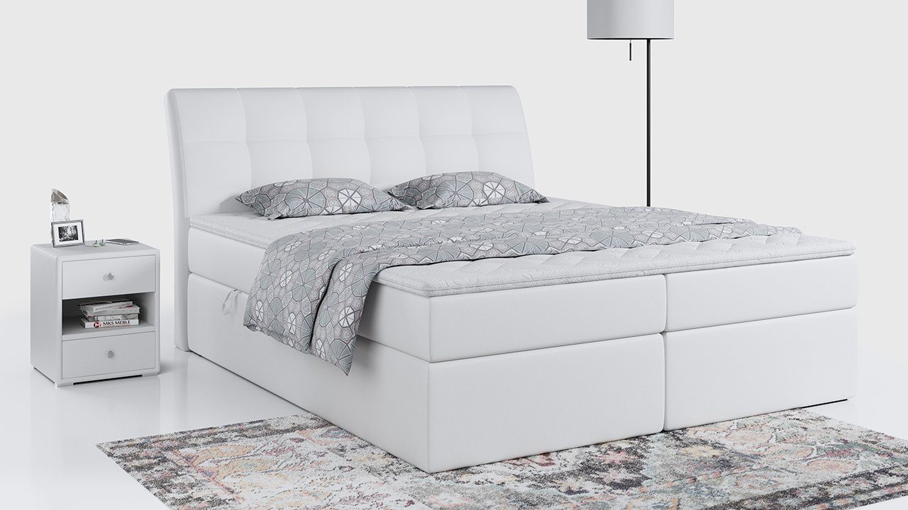 mit Polsterbett und Kopfteil, MKS DIEGOS, mit Multipocket-Matratze Boxspringbett Bett MÖBEL Bettkasten