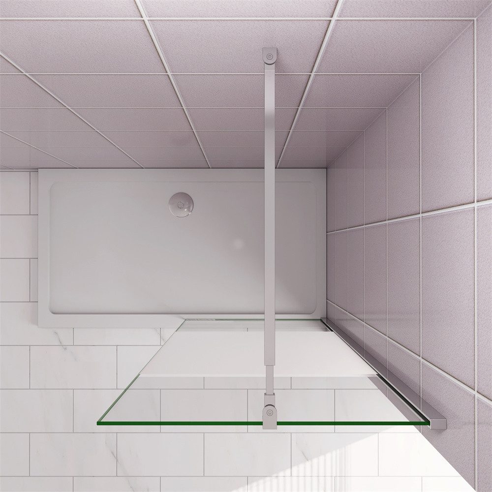 AICA Duschwand Duschwand Walk in Dusche 8/10mm Glas Klarglas Trennwand Duschkabine, Einscheibensicherheitsglas, Glas