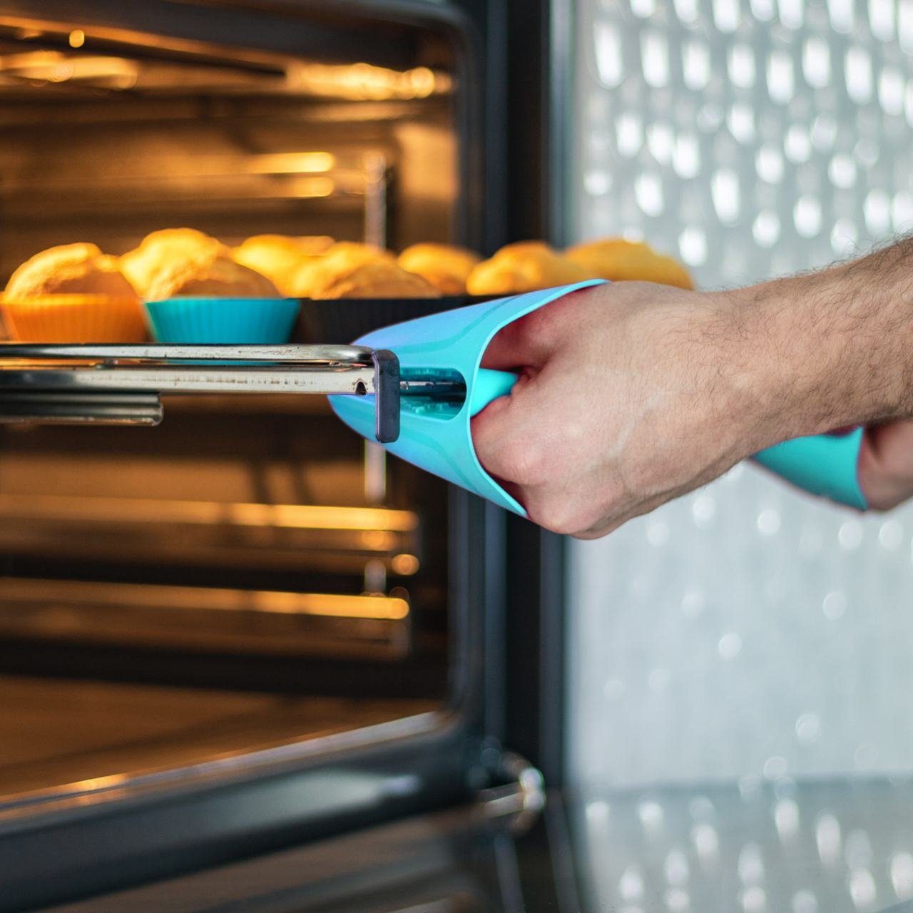 Kochblume Topfhandschuhe Thermo-Fingerschutz, (2-tlg), Hitzebeständig bis 230°