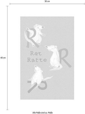 Komar Poster ABC Animal R, Buchstaben (1 St), Kinderzimmer, Schlafzimmer, Wohnzimmer