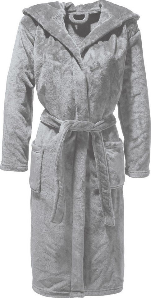 REDBEST Bademantel Unisex-Bademantel "Perris" mit Kapuze, Rückenlänge cm: 127/lang (ab 111 cm):, Fleece, mit Kapuze/mit Aufsatztasche:, default, Fleece Uni