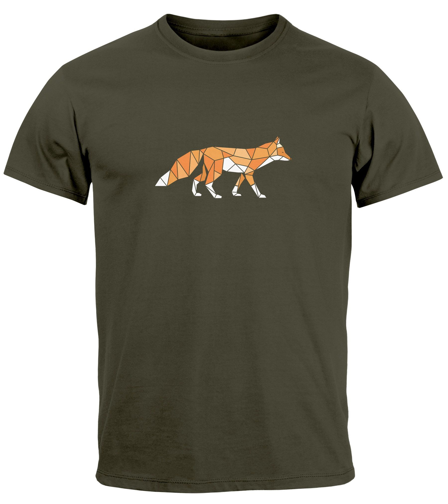 Neverless Print-Shirt Herren T-Shirt Aufdruck Fuchs günstig online kaufen