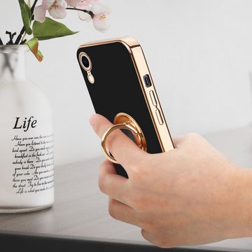 Cadorabo Handyhülle Apple iPhone XR Apple iPhone XR, Schutzhülle - TPU Silikon Hülle - mit Kameraschutz und Ring
