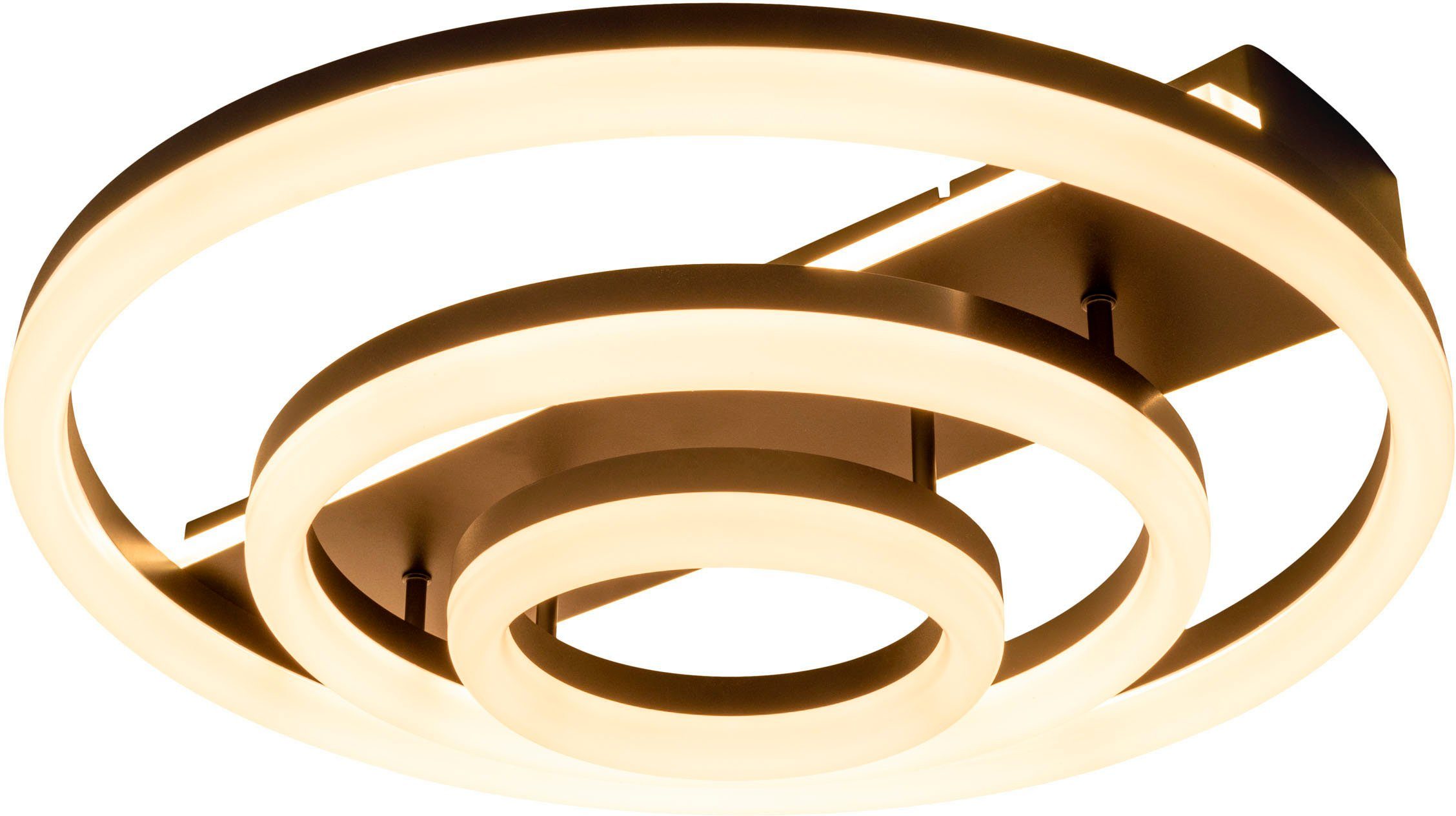 näve LED Deckenleuchte CIRCULO, Dimmfunktion, LED fest integriert, Neutralweiß, Kaltweiß, Warmweiß, Dimmbar; CCT-Farbwechsler; Memoryfunktion; Nachtlichtfunktion