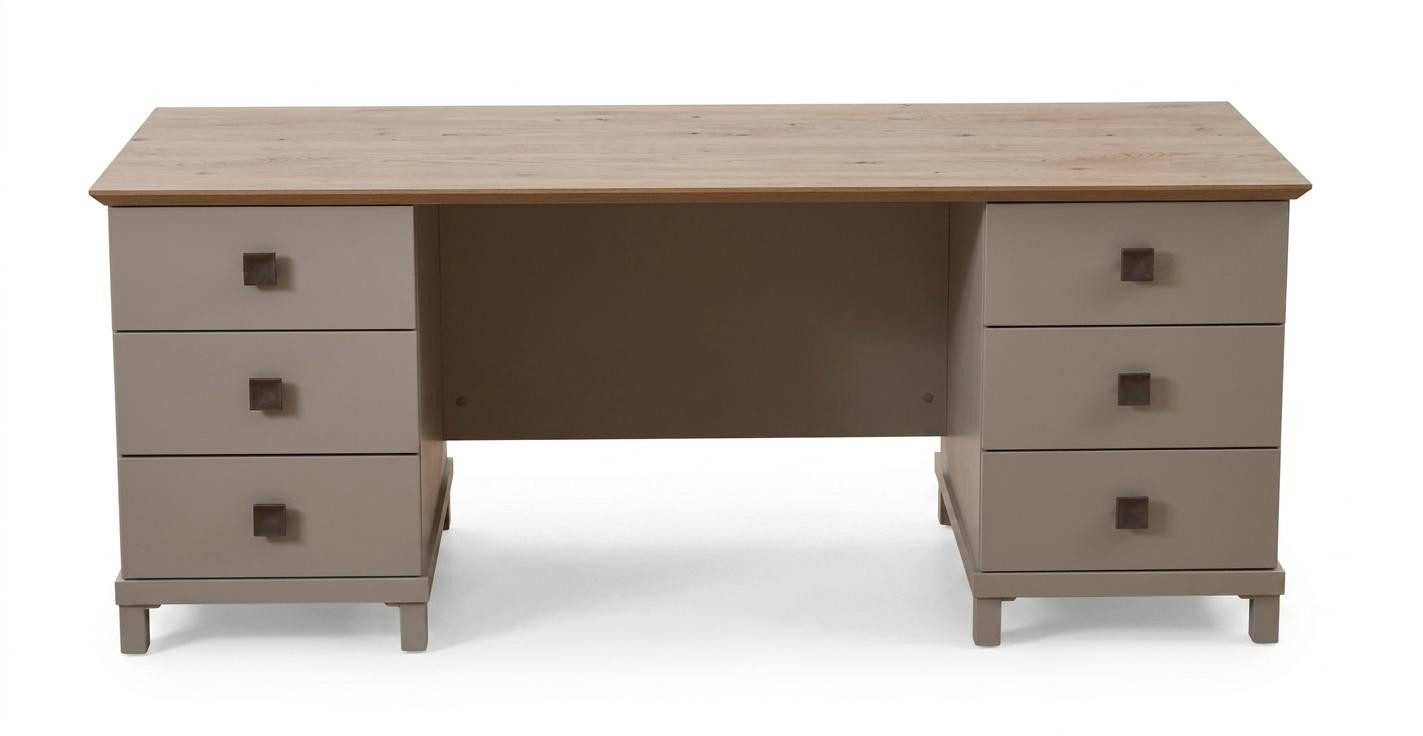 JVmoebel Schreibtisch Beiger Schreibtisch Holztisch Büromöbel modern luxuriös, Made in Europa