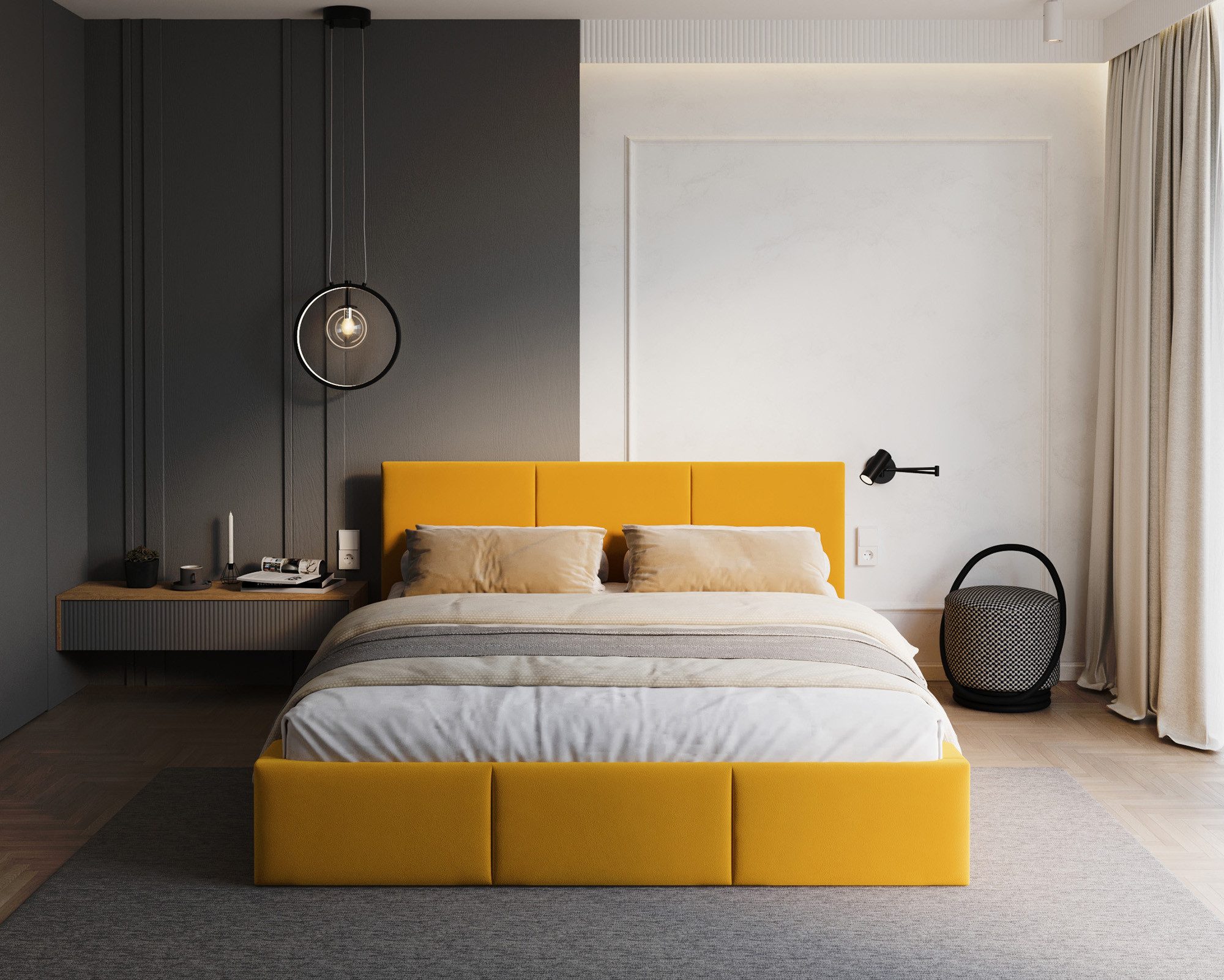thematys Polsterbett mit Bettkasten & Lattenrost – Stauraumbett Velours 120x200–180x200 (Optional mit 28 cm H3/H4 Taschenfederkern oder 23 cm Taschenfederkern-Matratze H2)