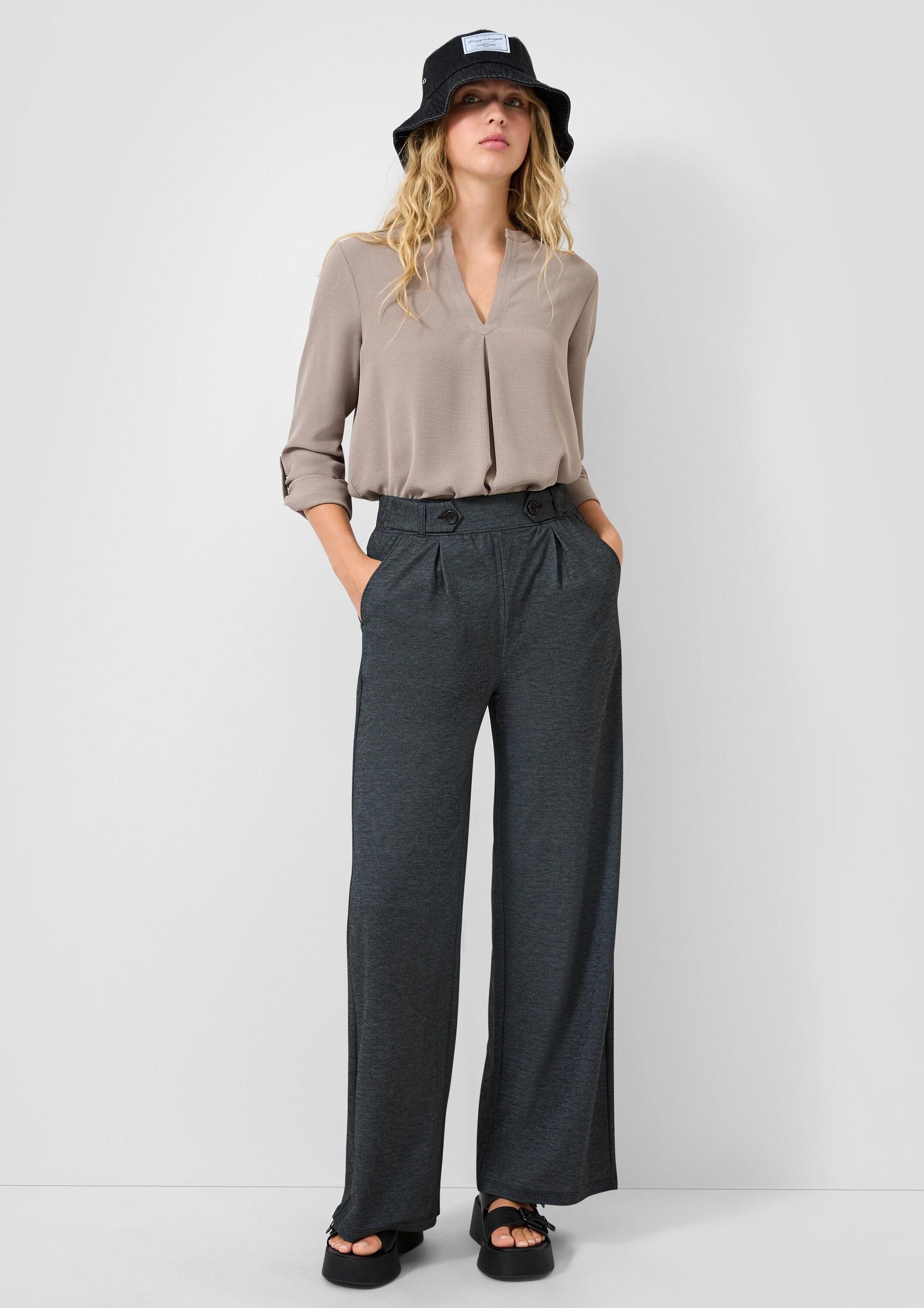 QS Chinos Hose Wide Leg Jerseyhose