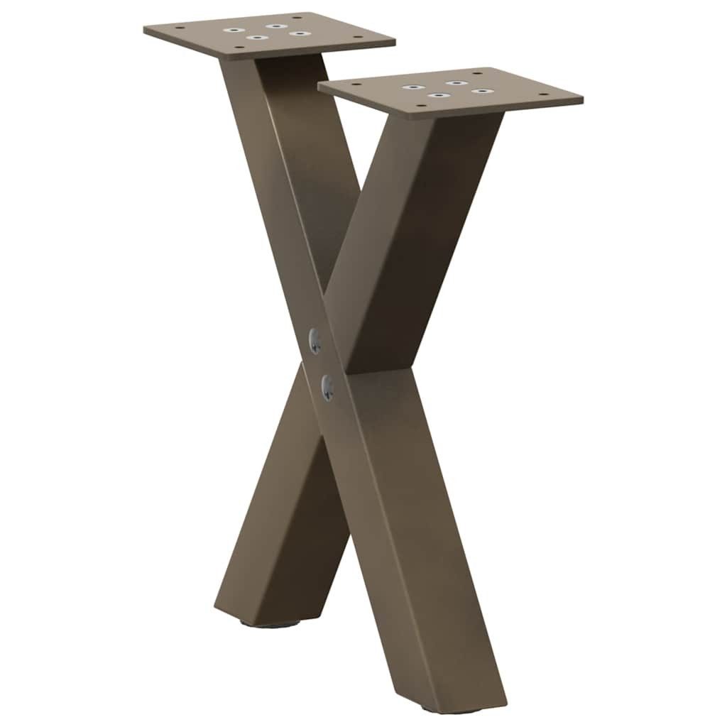 vidaXL Tischbein Couchtischbeine X-Form 2 Stk. Naturstahl 30x(30-31) cm Stahl