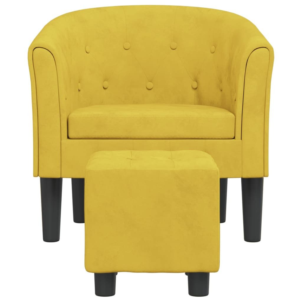 vidaXL Sessel Clubsessel mit Fußhocker Gelb günstig online kaufen