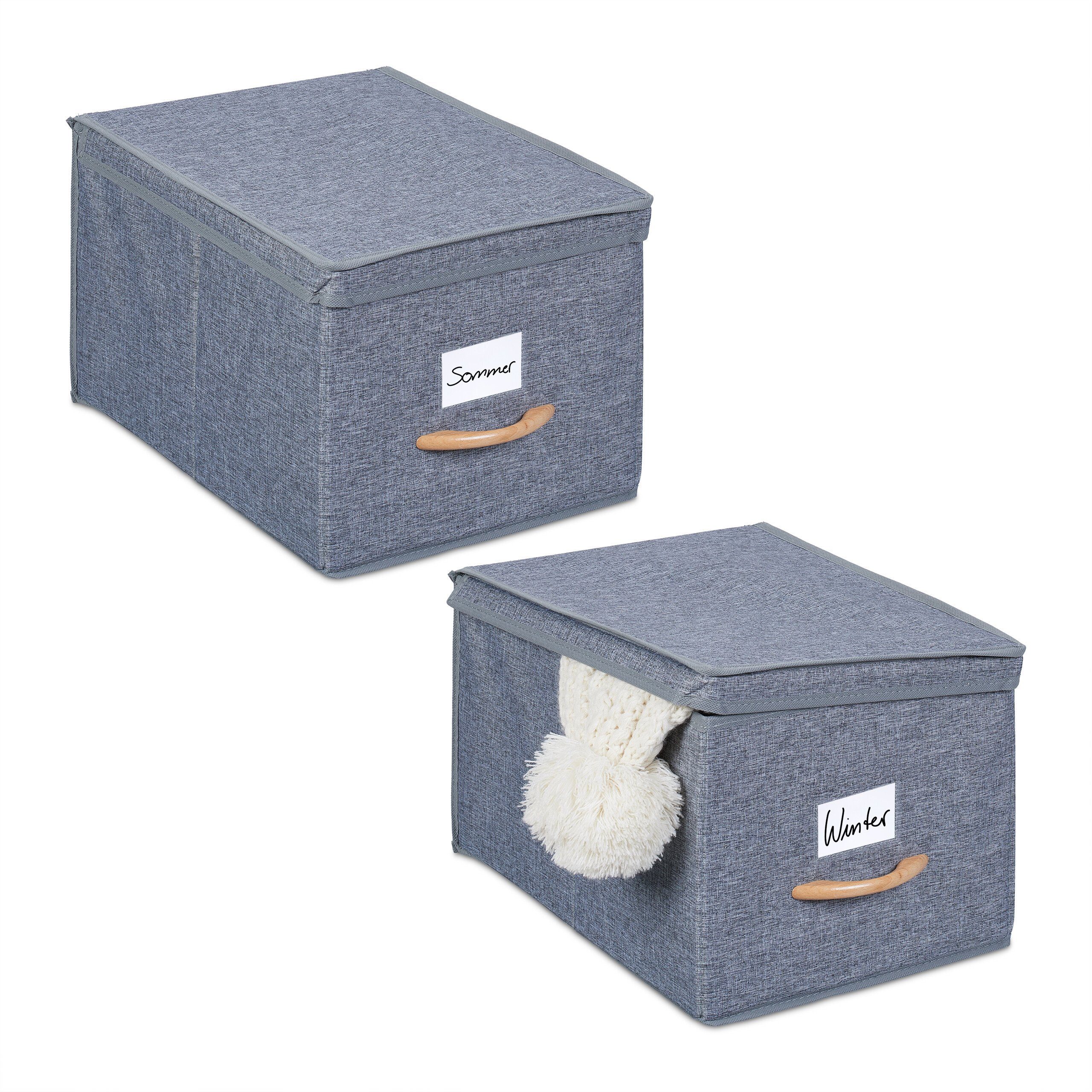 relaxdays Aufbewahrungsbox mit Deckel 2er Set günstig online kaufen