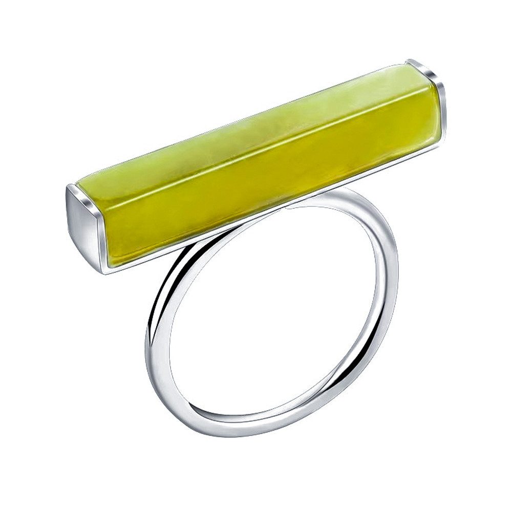 Runde Perlé Silberring offener verstellbarer Ring, geometrischer Ring, handgefertigt, Ring mit Edelstein Serpentin, 925er Silber (inkl. Geschenkverpackung)