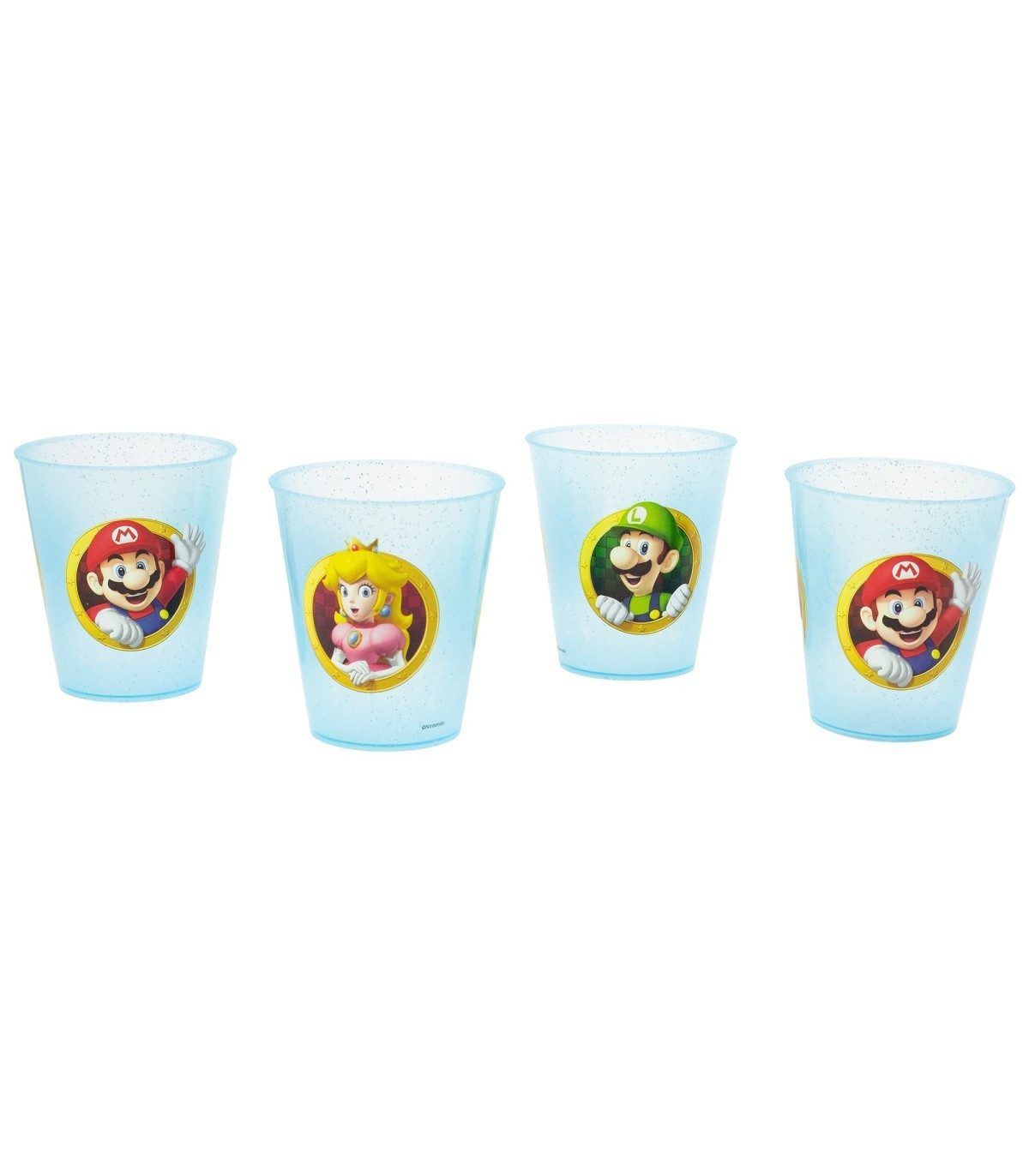 Super Mario Becher Kinder Becher Set 4 teilig 285 ml aus Polypropylen