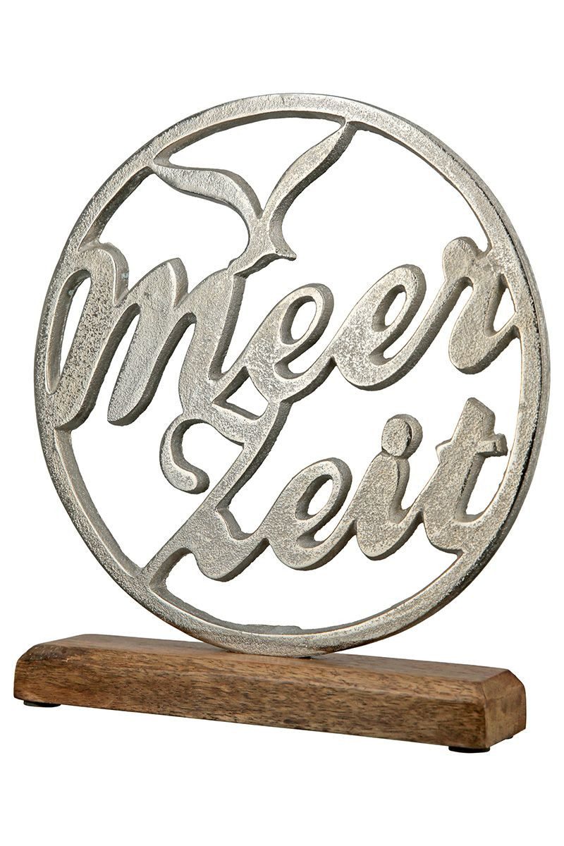 MF Dekoobjekt Ocean Breeze Meerzeit Standrelief Silber Holz (1 St) – Bild 3 von 4