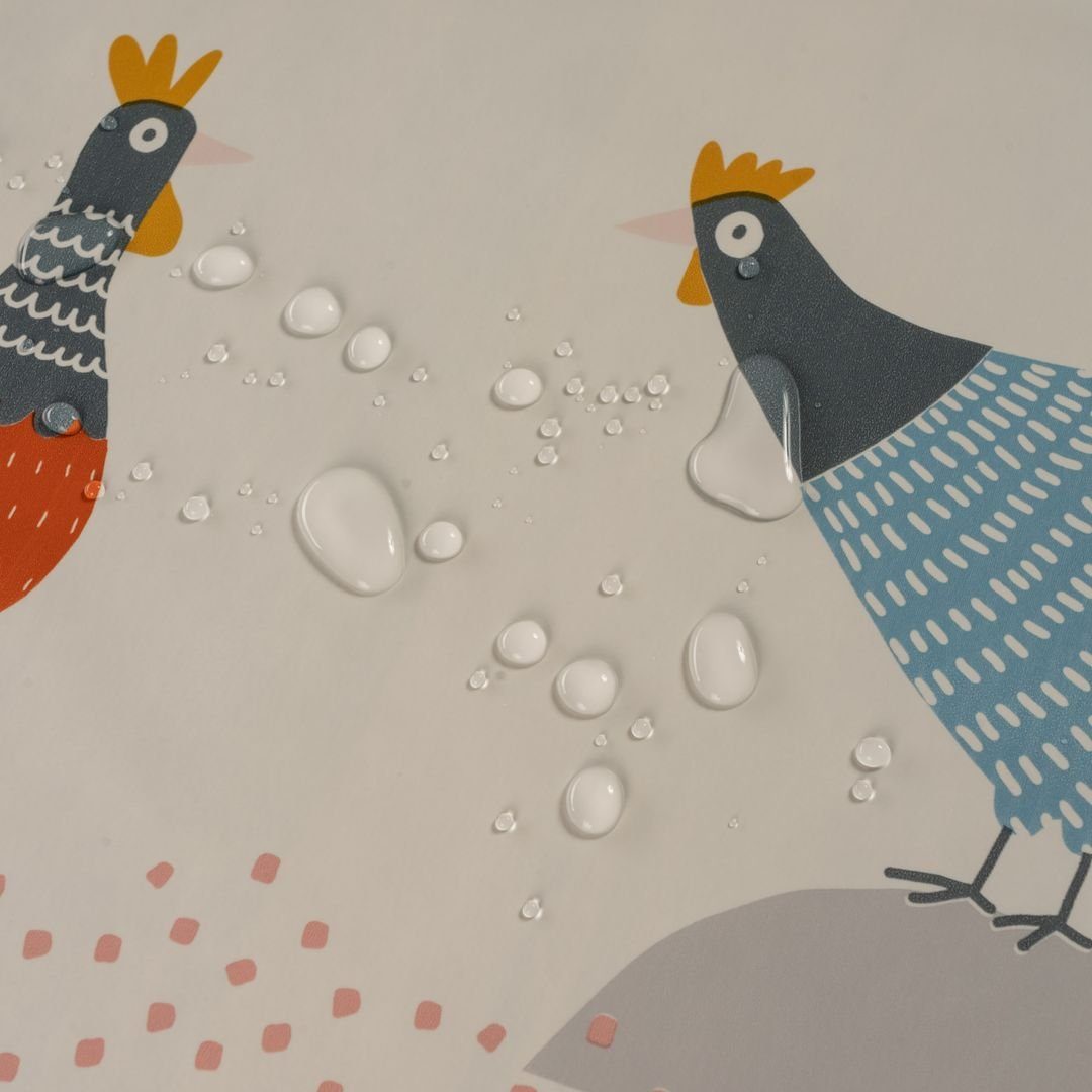 laro Tischdecke Wachstuch-Tischdecken Weihnachten Hühnerparty Bunt rechteckig