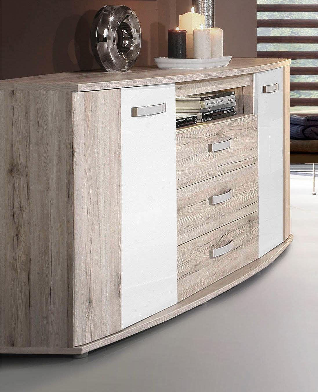 FORTE Kombikommode Rondino, mit LED-Spot