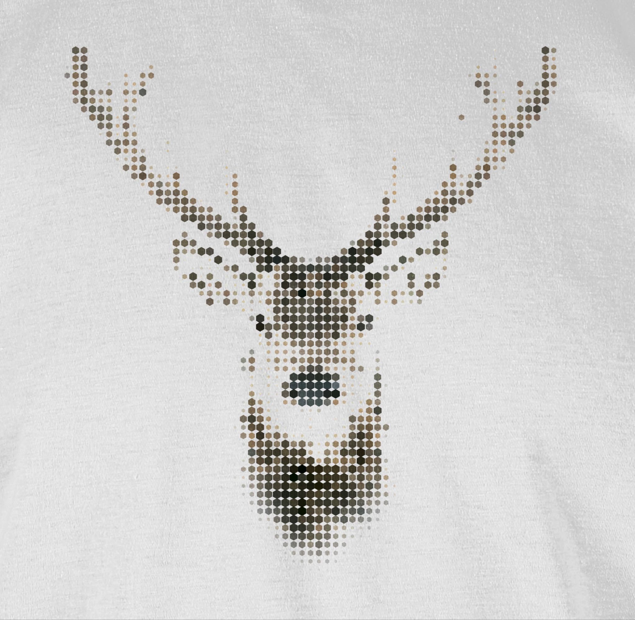 T-Shirt 03 Kleidung Weihachten Weiß Hirsch Pixel Shirtracer