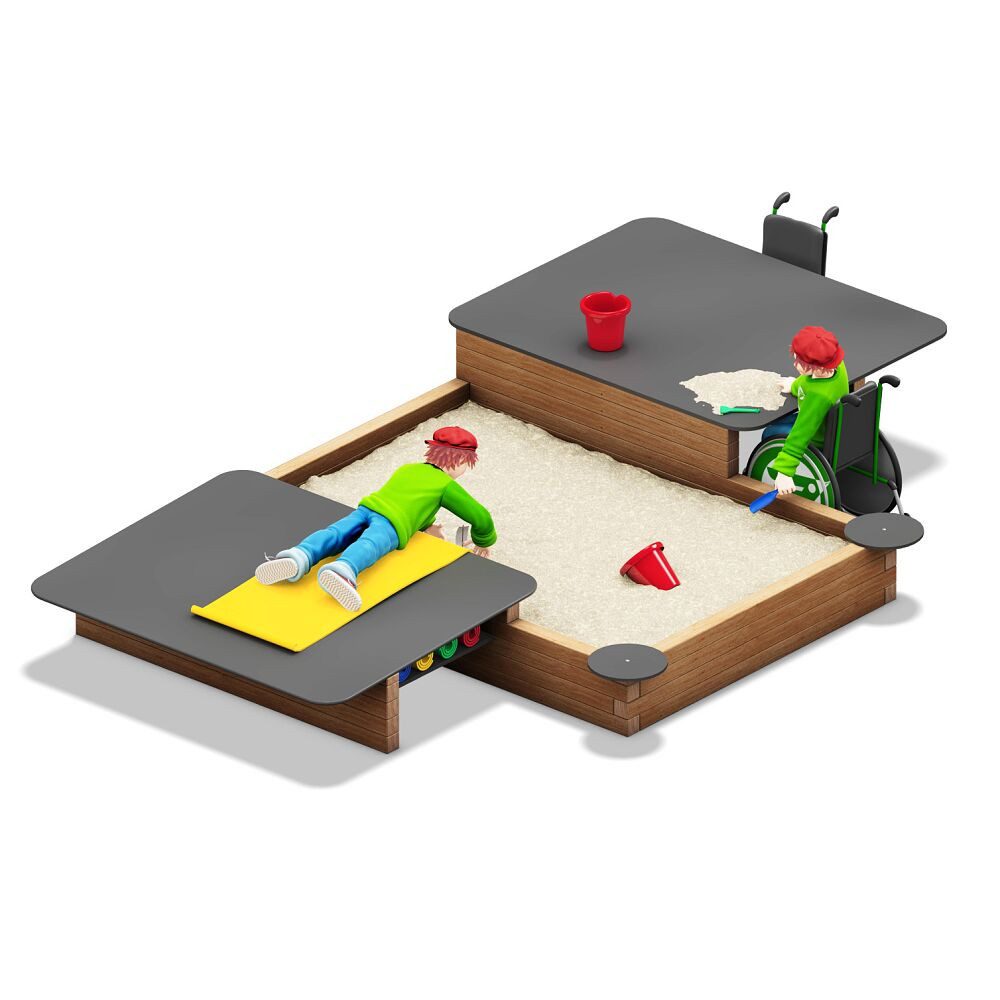 Playparc Sandkasten Sandkasten Inklusion, Mit geschütztem Materialaufbewahrungsfach