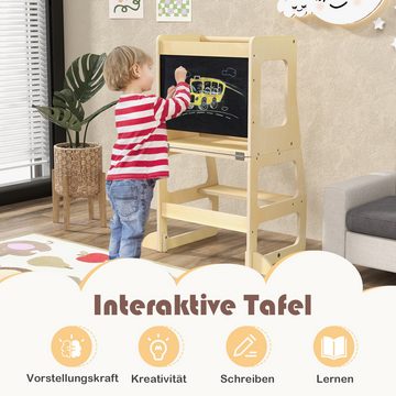 COSTWAY Tritthocker, 3 in 1 Kinder Tafel, Kindertisch