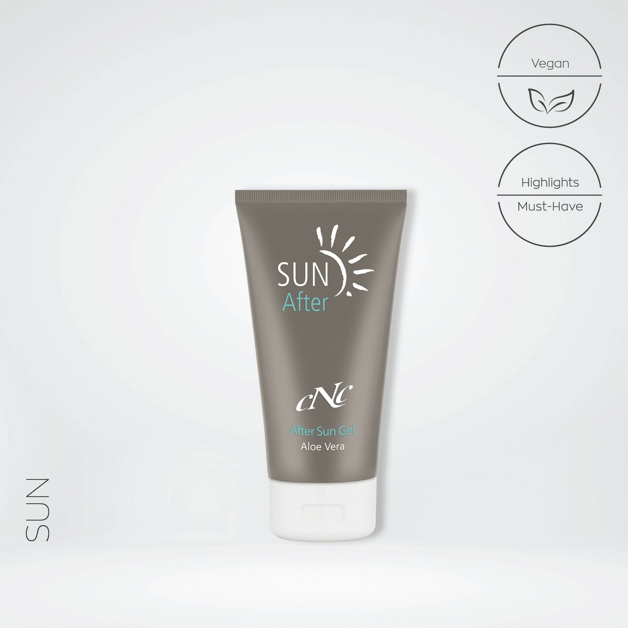 CNC Cosmetics Sonnenschutzcreme After Sun Gel Aloe Vera 150ml, beruhigt die Haut, spendet Feuchtigkeit, bewahrt die Elastizität.