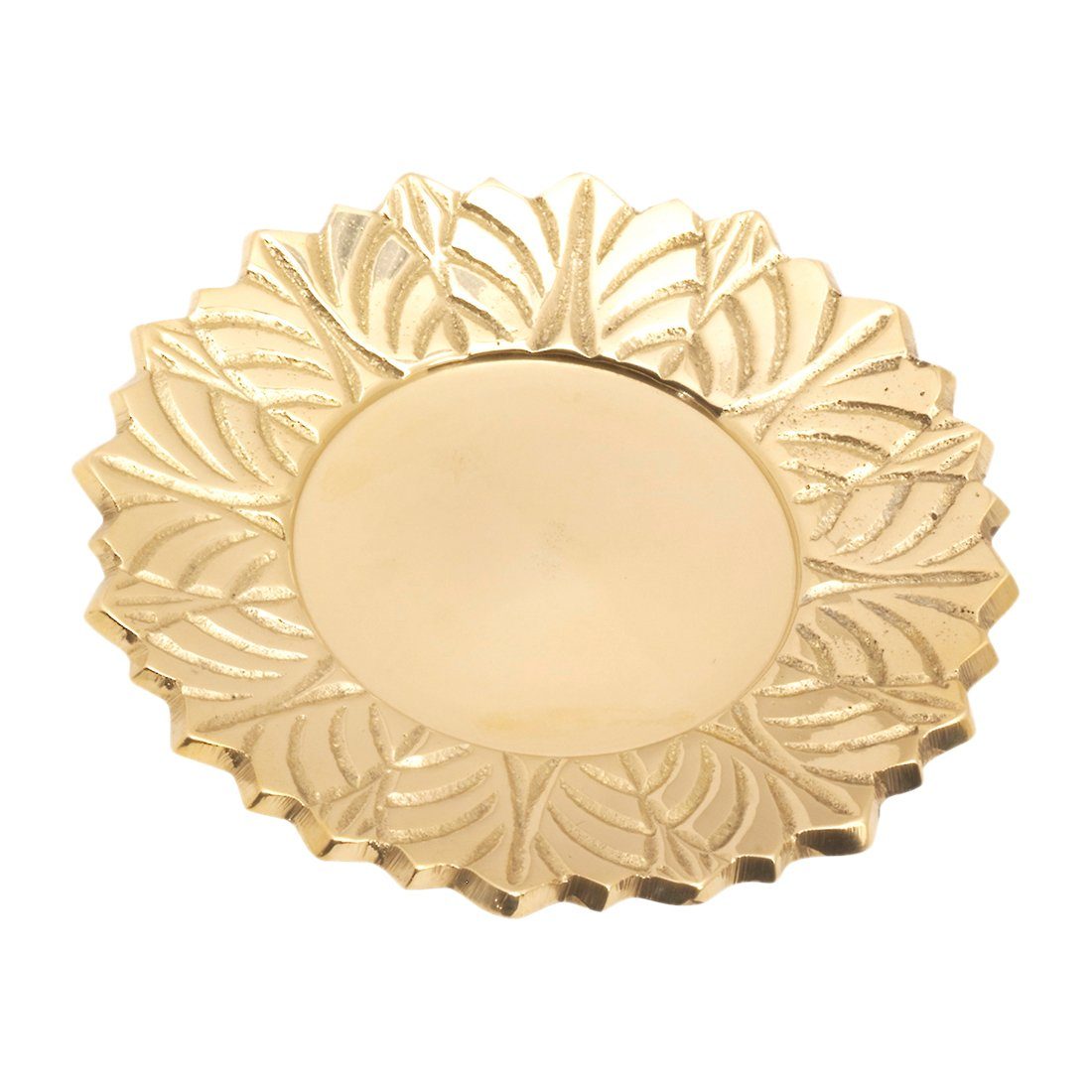NKlaus Kerzentablett Sonnenteller Ø 8cm Messing Gold Glänzend Kerzenhal