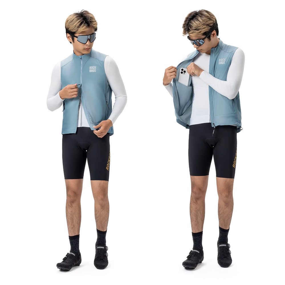 ROCKBROS Funktionsweste Windweste Radweste (Spar-Set, 1-tlg) winddicht, UPF50+, atmungsaktiv, packbar