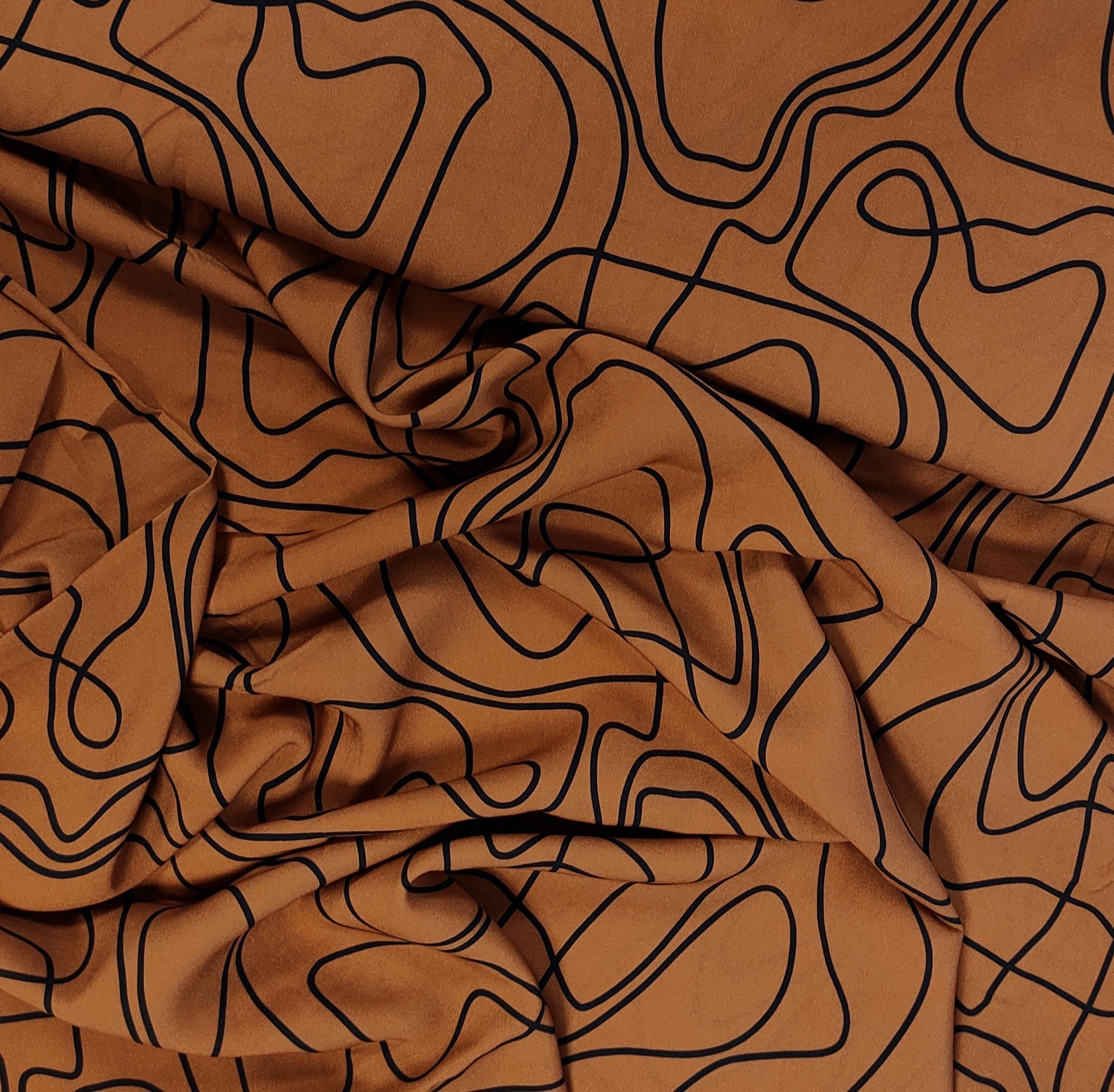 larissastoffe Stoff Viskose Stoff Linien, Swafing abstrakt terrakotta,  18,90 EUR/m, Meterware, 50 cm x 150 cm