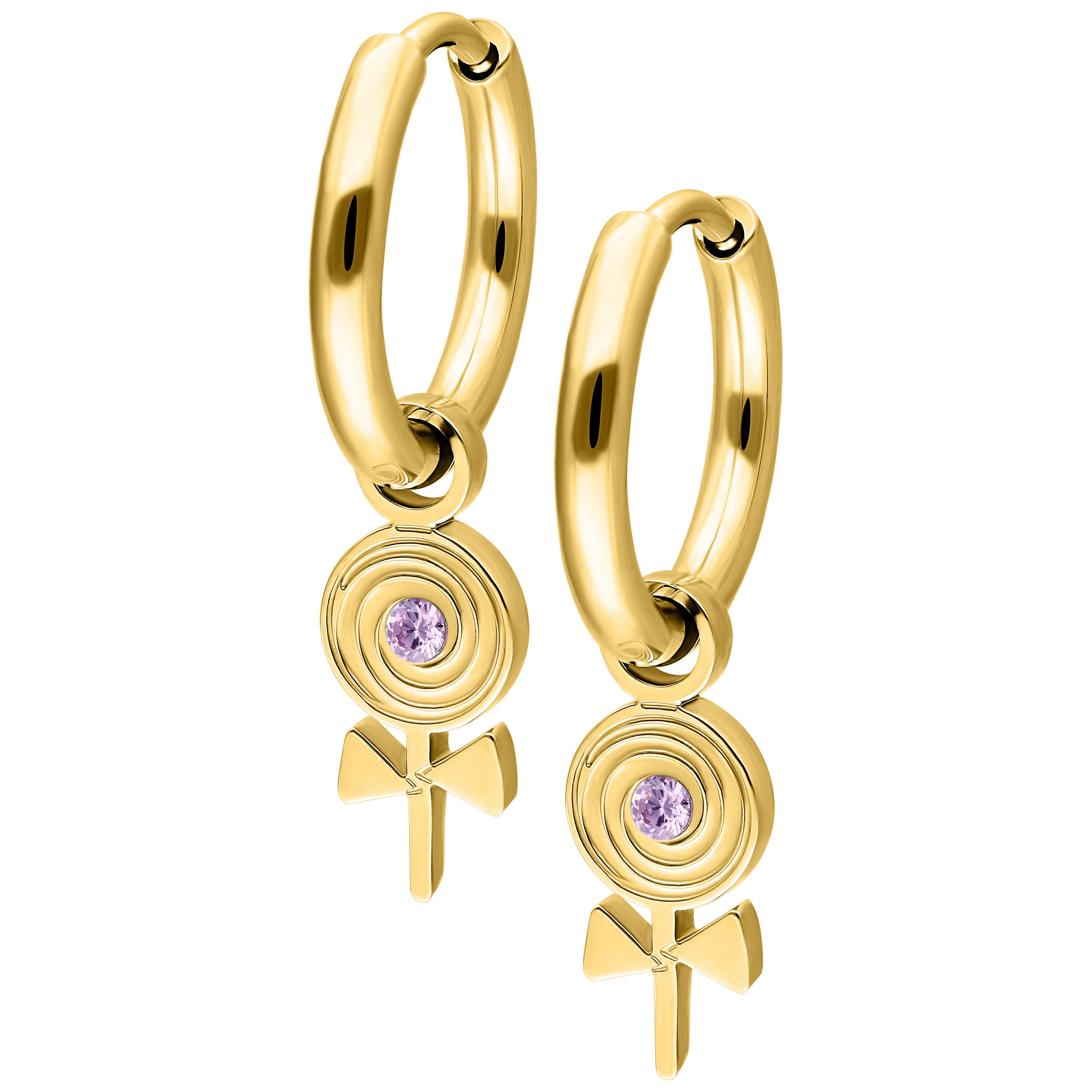 Paar Ohrhänger Mini Lollipop Hoops Pair - Gold