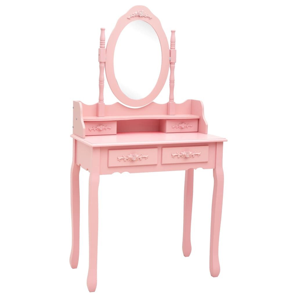 vidaXL Schminktisch Schminktisch-Set mit Hocker Rosa günstig online kaufen